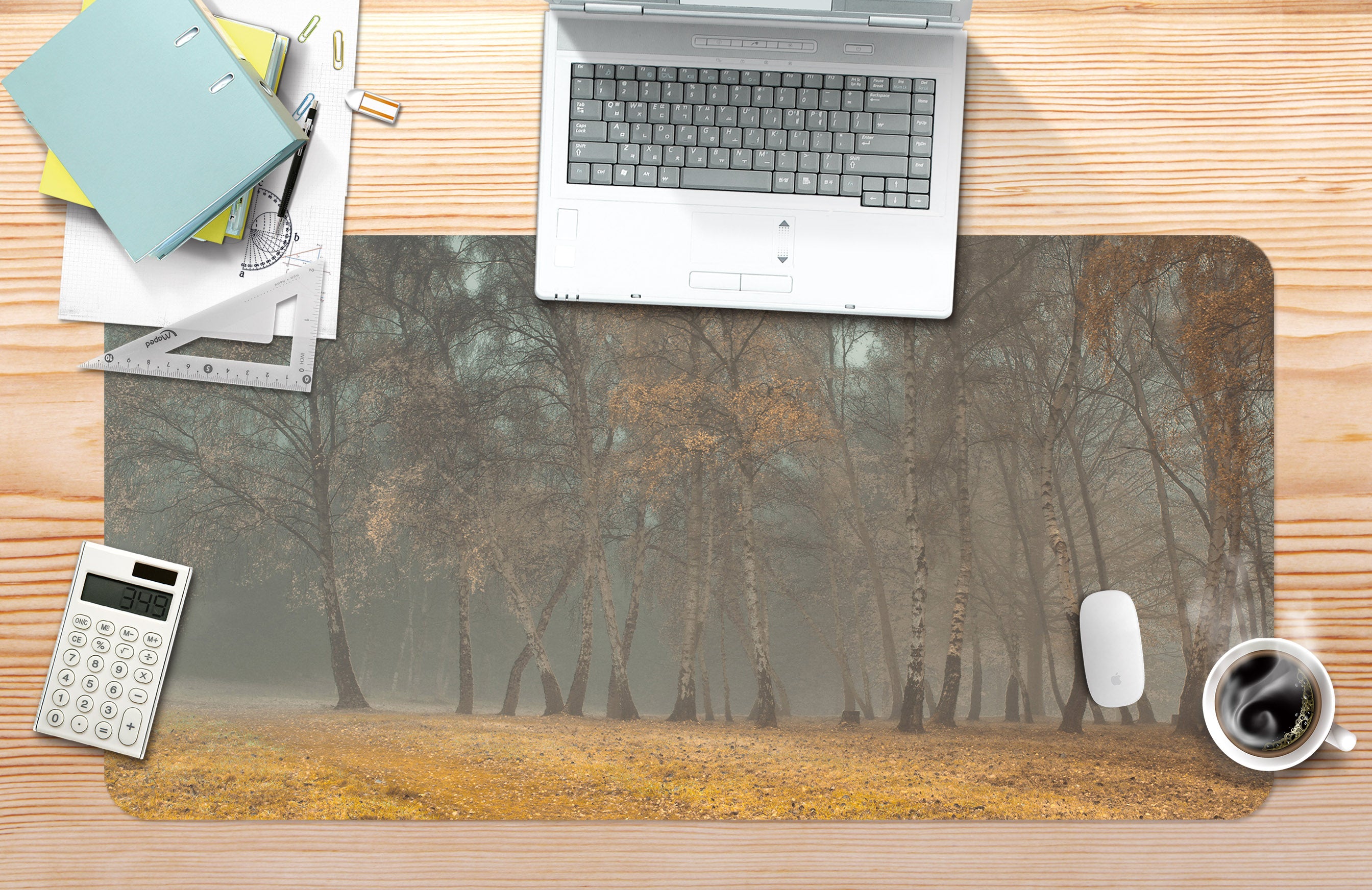3D Autumn Trees 7717 Assaf Frank Desk Mat
