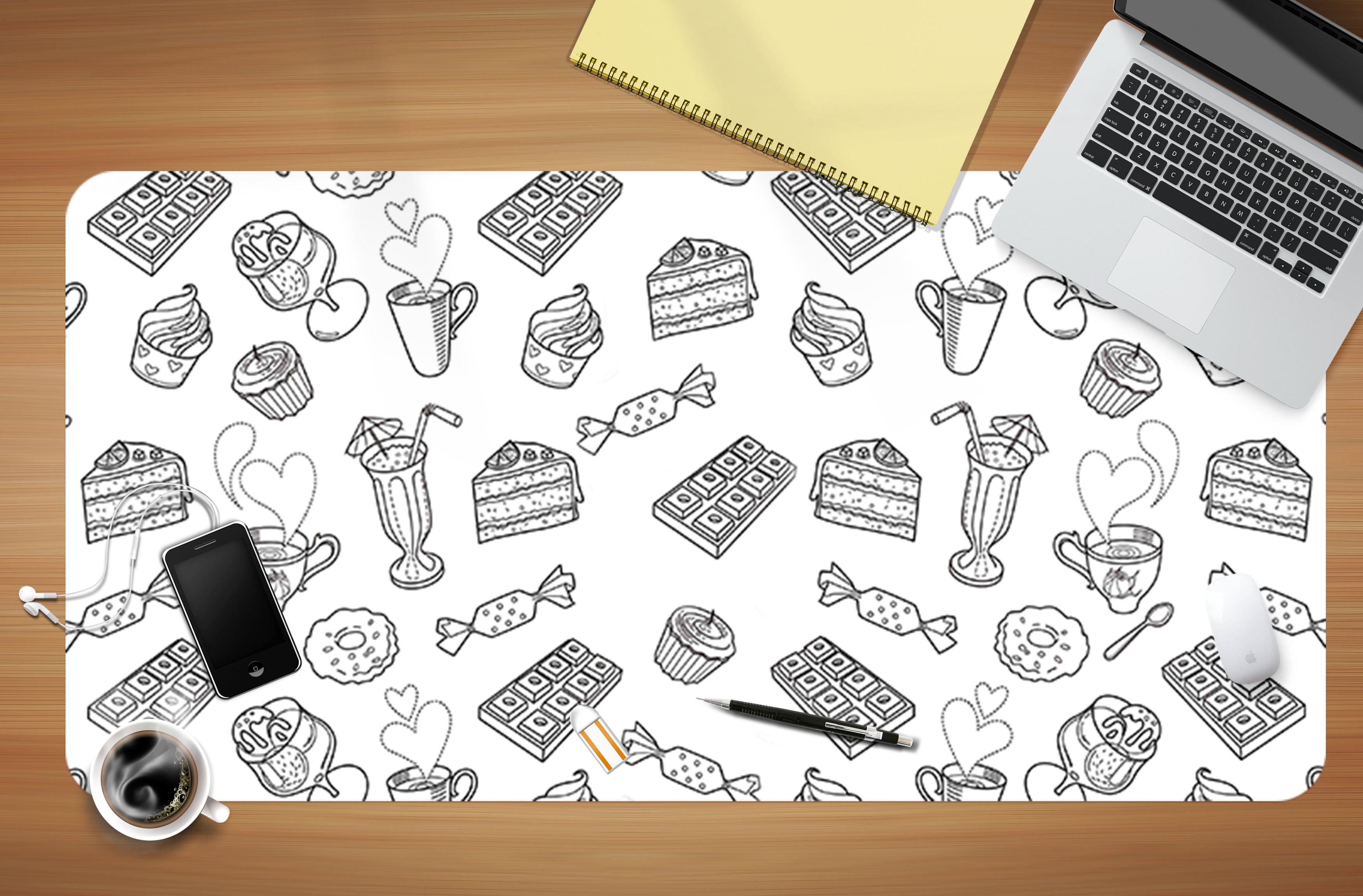 3D Dessert Drink 17064 Desk Mat