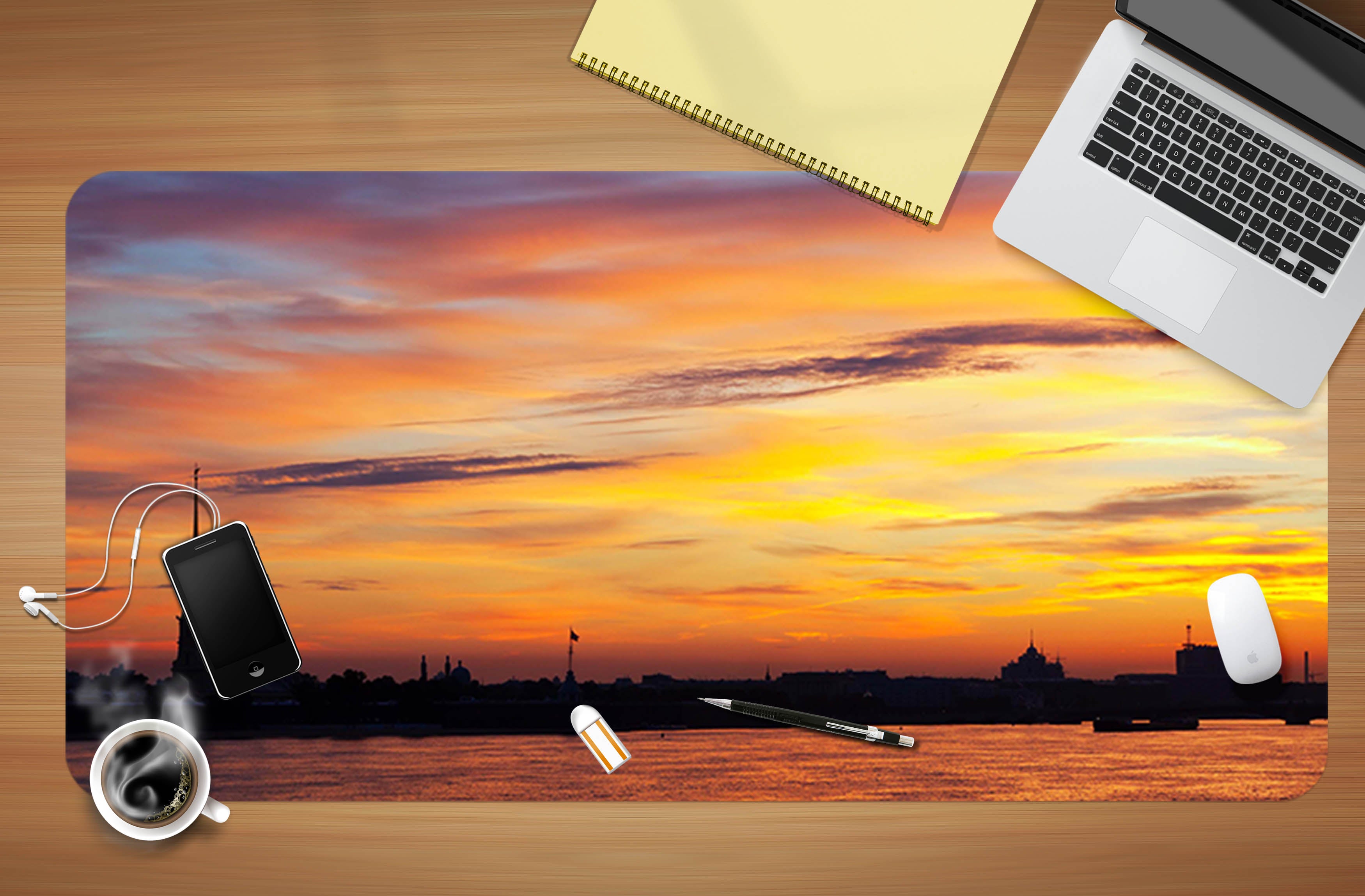 3D Sunset Clouds 17013 Desk Mat