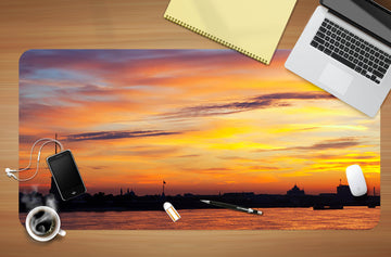 3D Sunset Clouds 17013 Desk Mat
