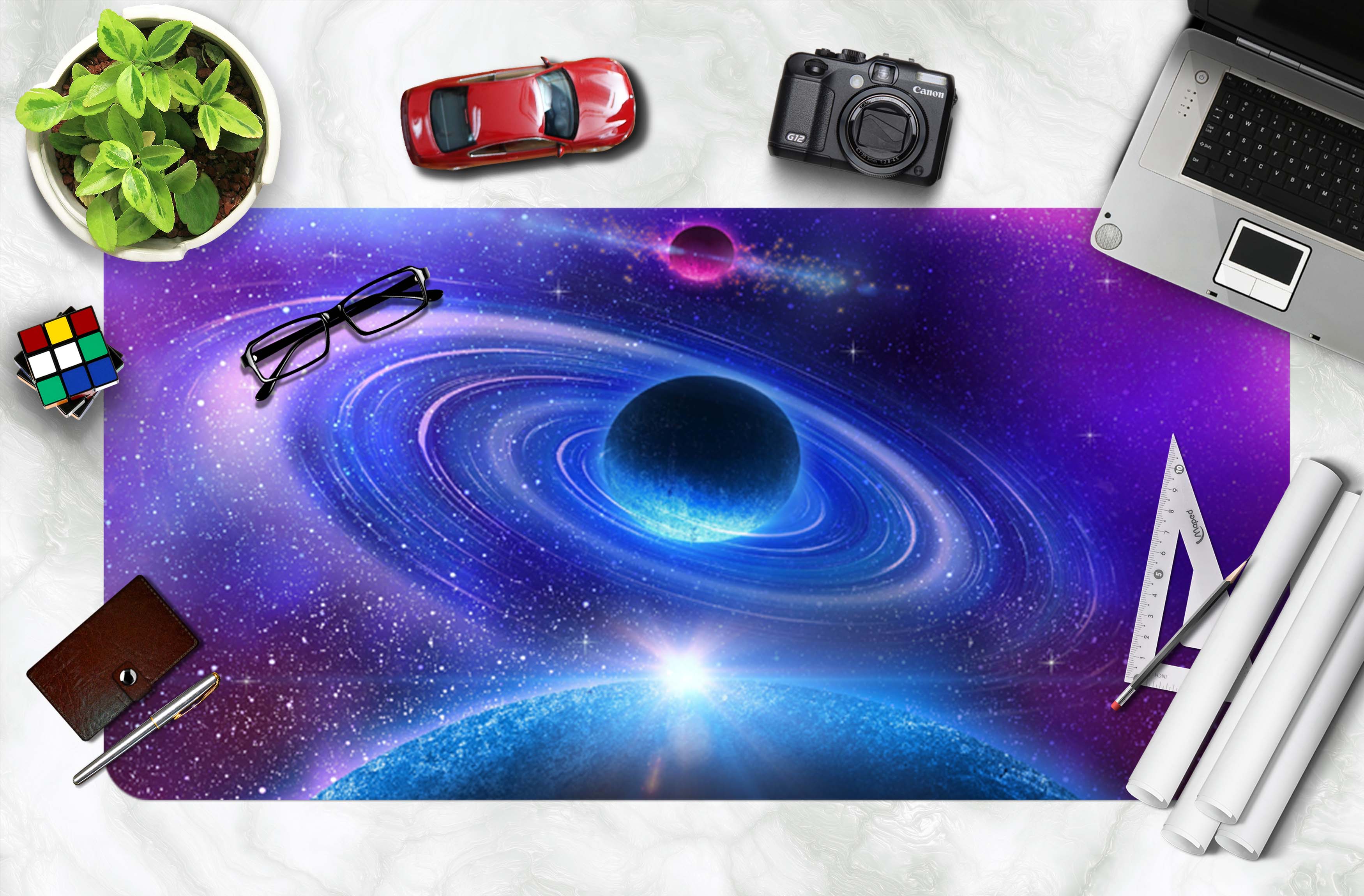 3D Starry Planet 17055 Desk Mat