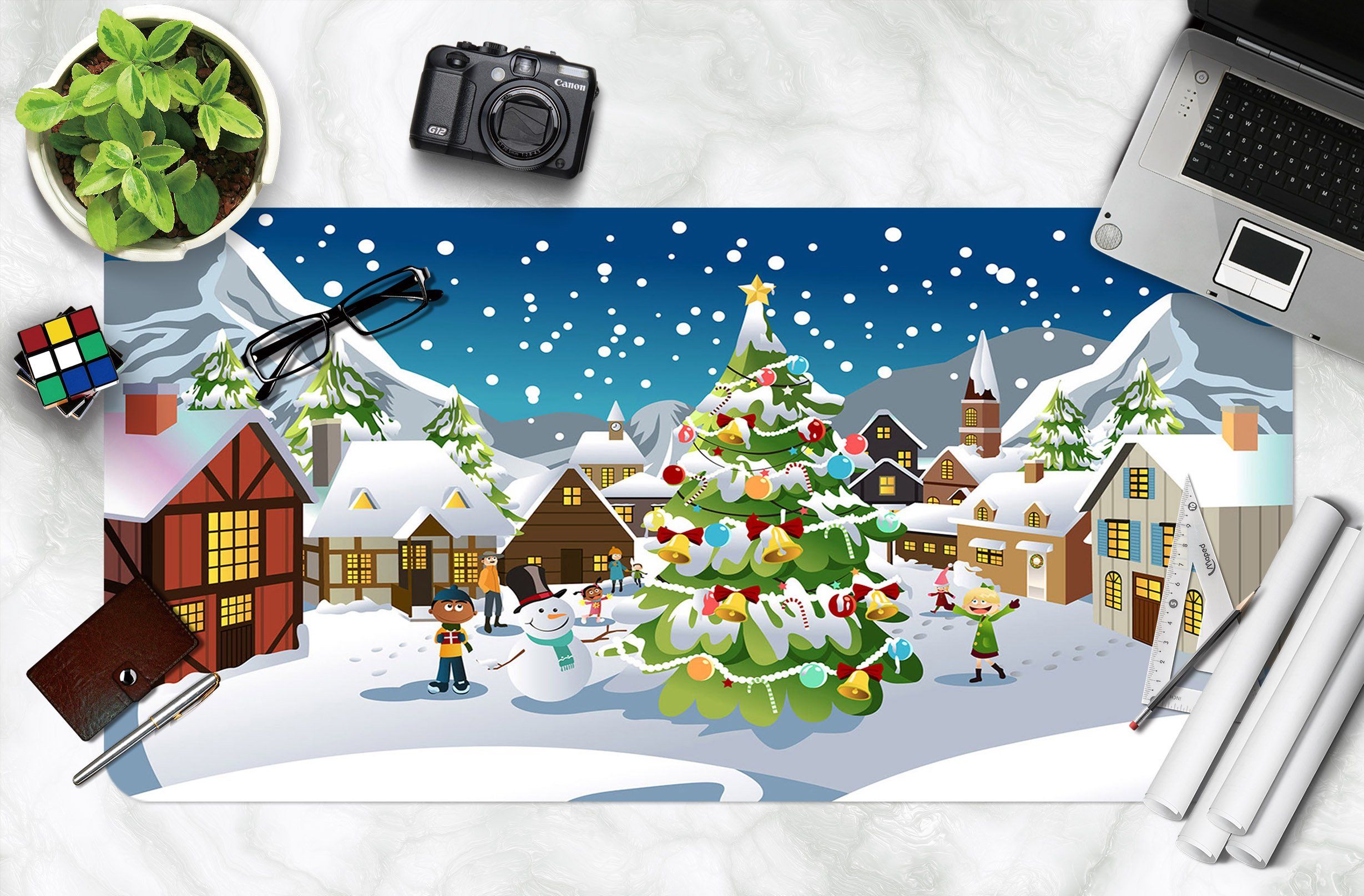 3D Country Christmas 023 Desk Mat Mat AJ Creativity Home 