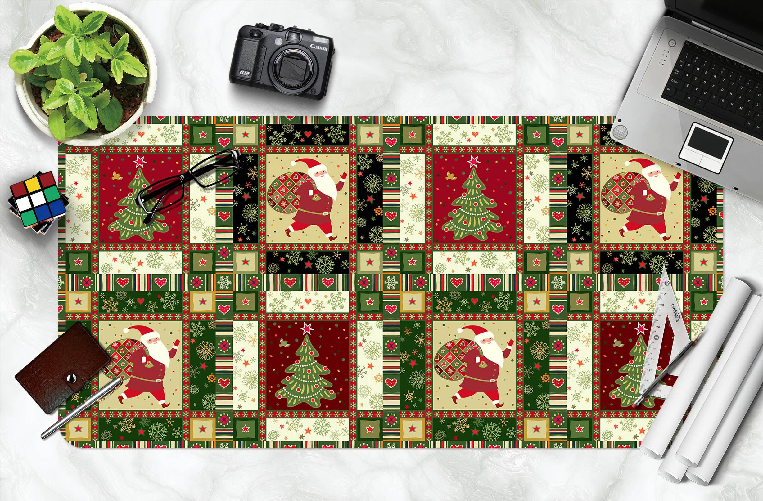 3D Tree Square Pattern 51206 Christmas Desk Mat Xmas