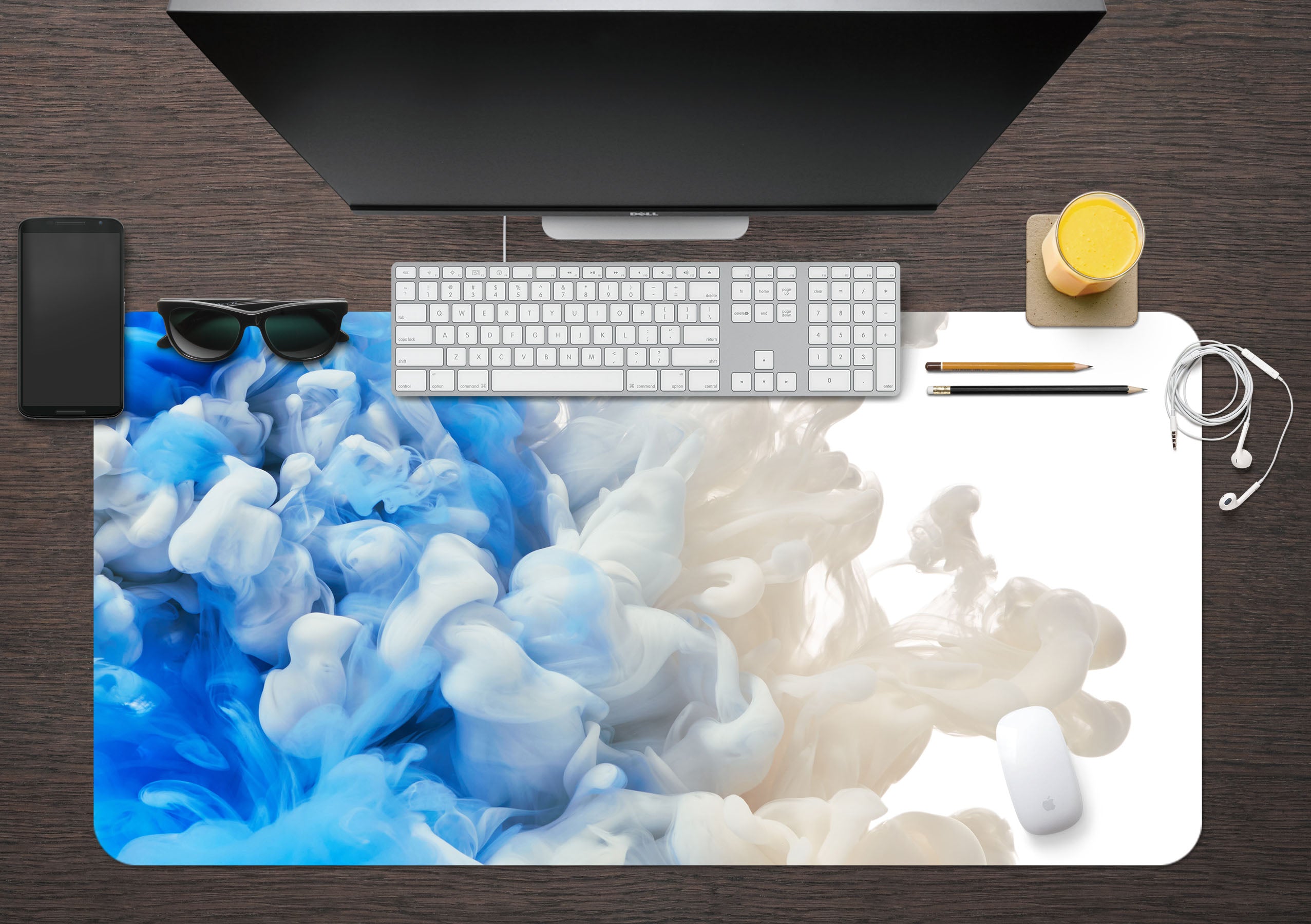 3D Blue And White 17199 Desk Mat