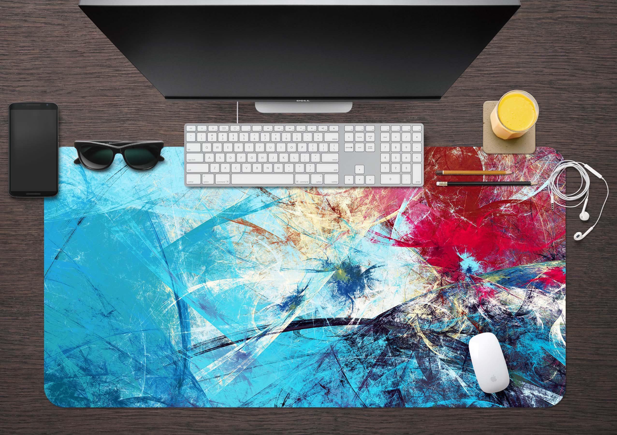 3D Color Lines 17192 Desk Mat