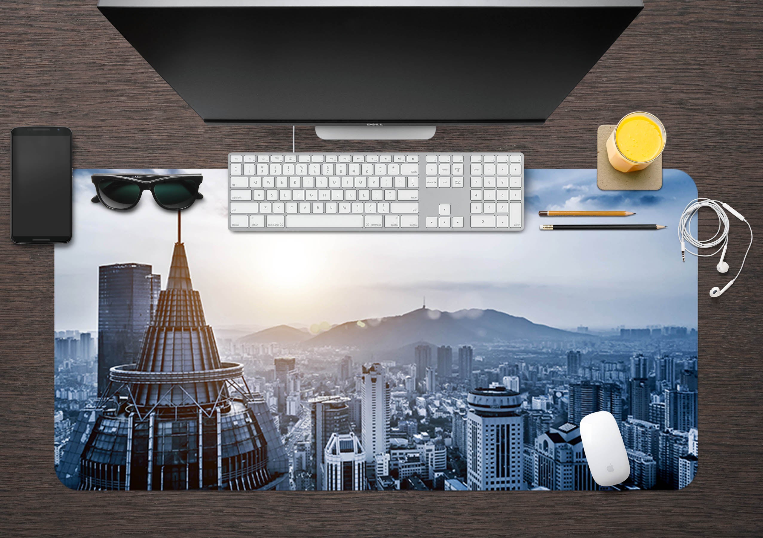 3D City Building 17019 Desk Mat