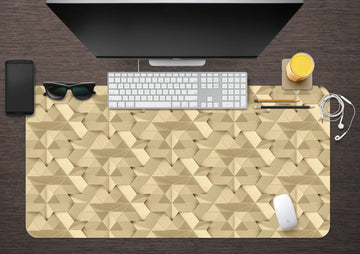 3D Brown Yellow Polygon 18044 Desk Mat