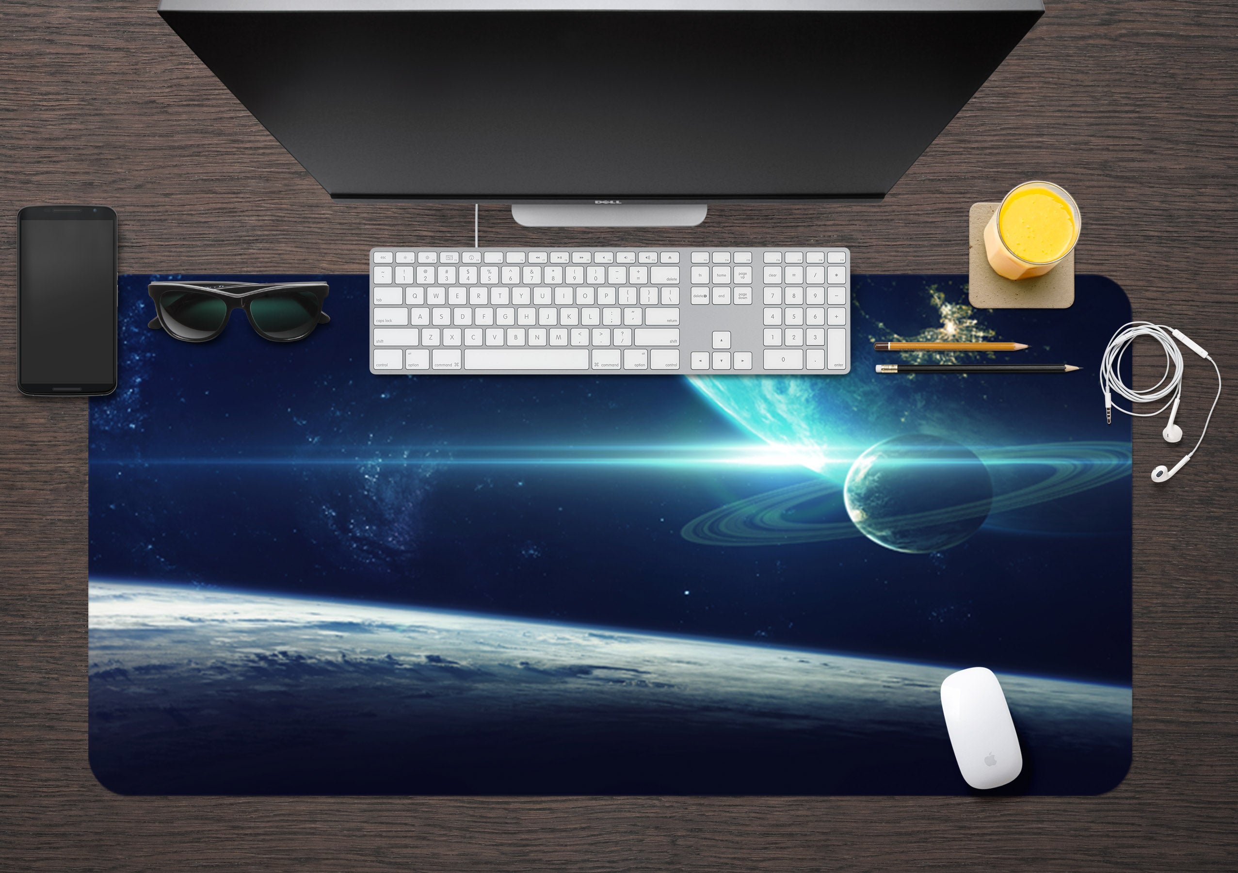 3D Starry Planet 17056 Desk Mat