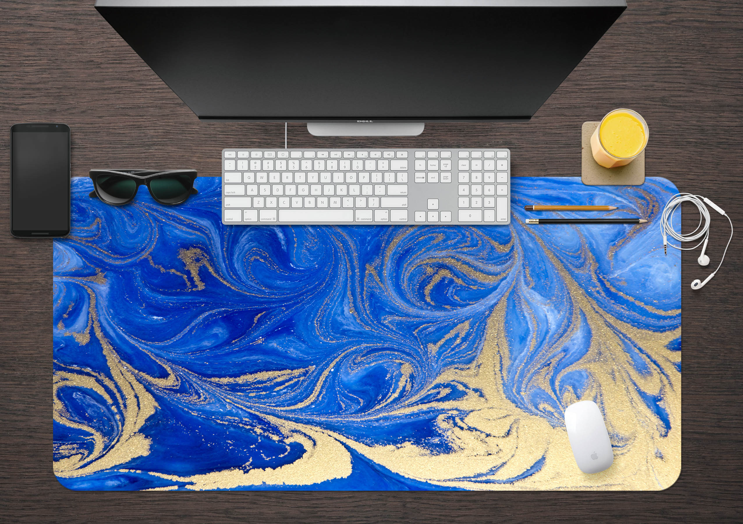 3D Blue Texture 17188 Desk Mat