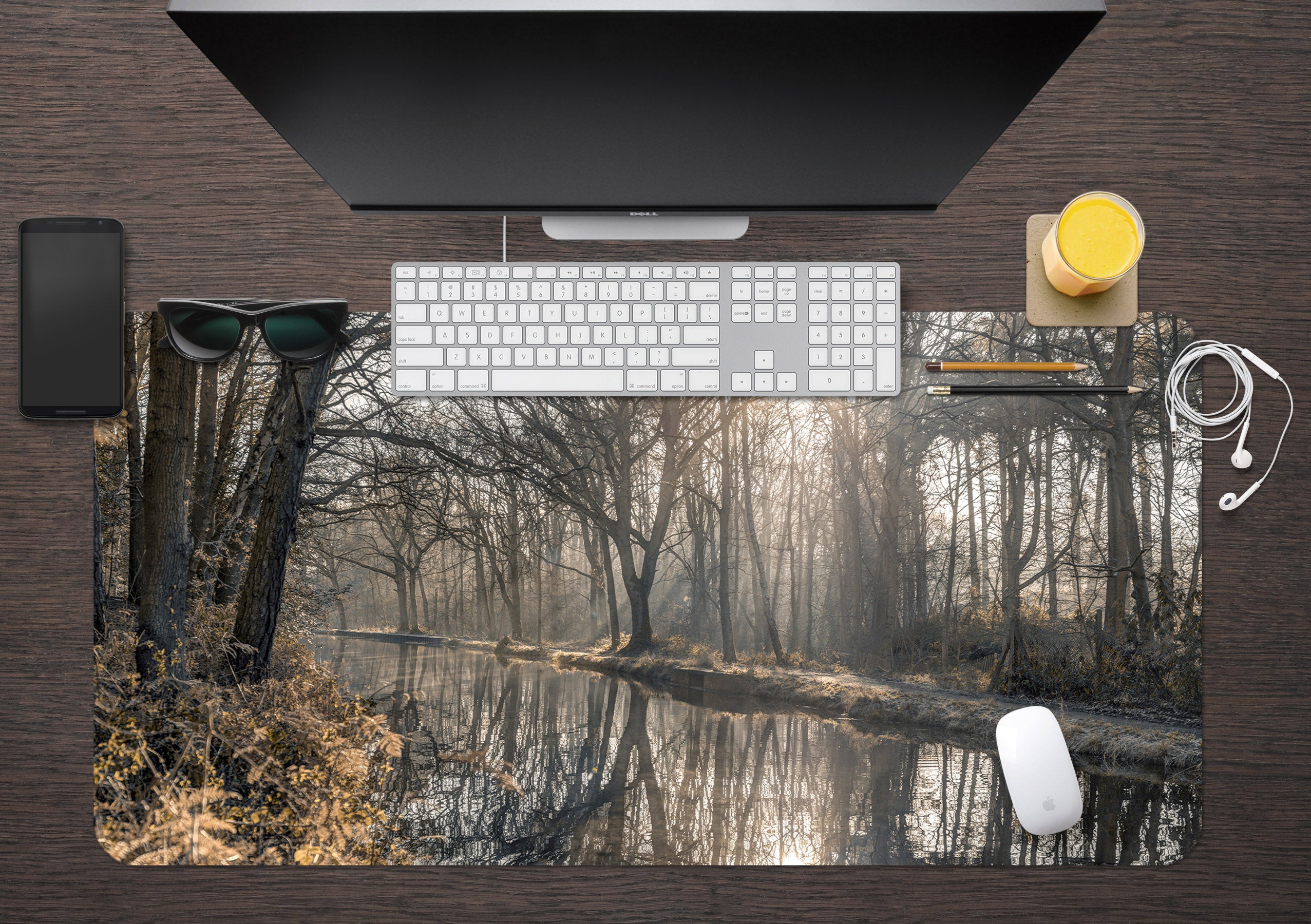 3D Tree River 7748 Assaf Frank Desk Mat
