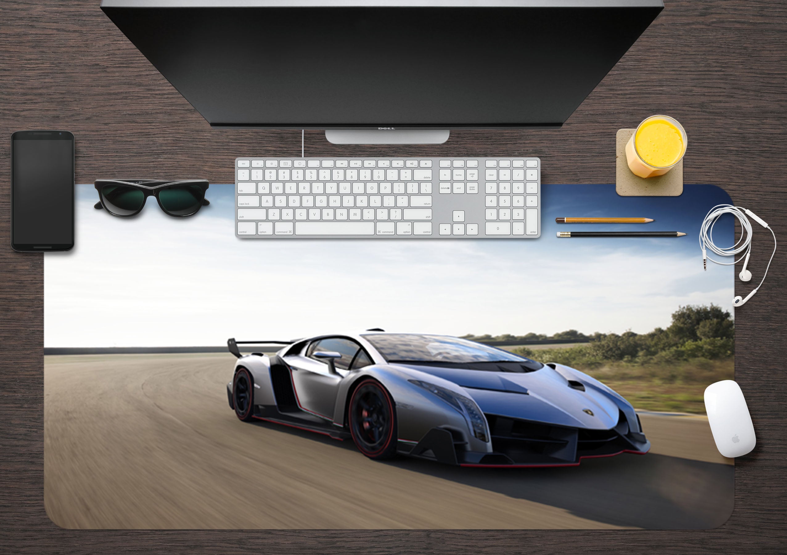 3D Sports Car 17054 Desk Mat