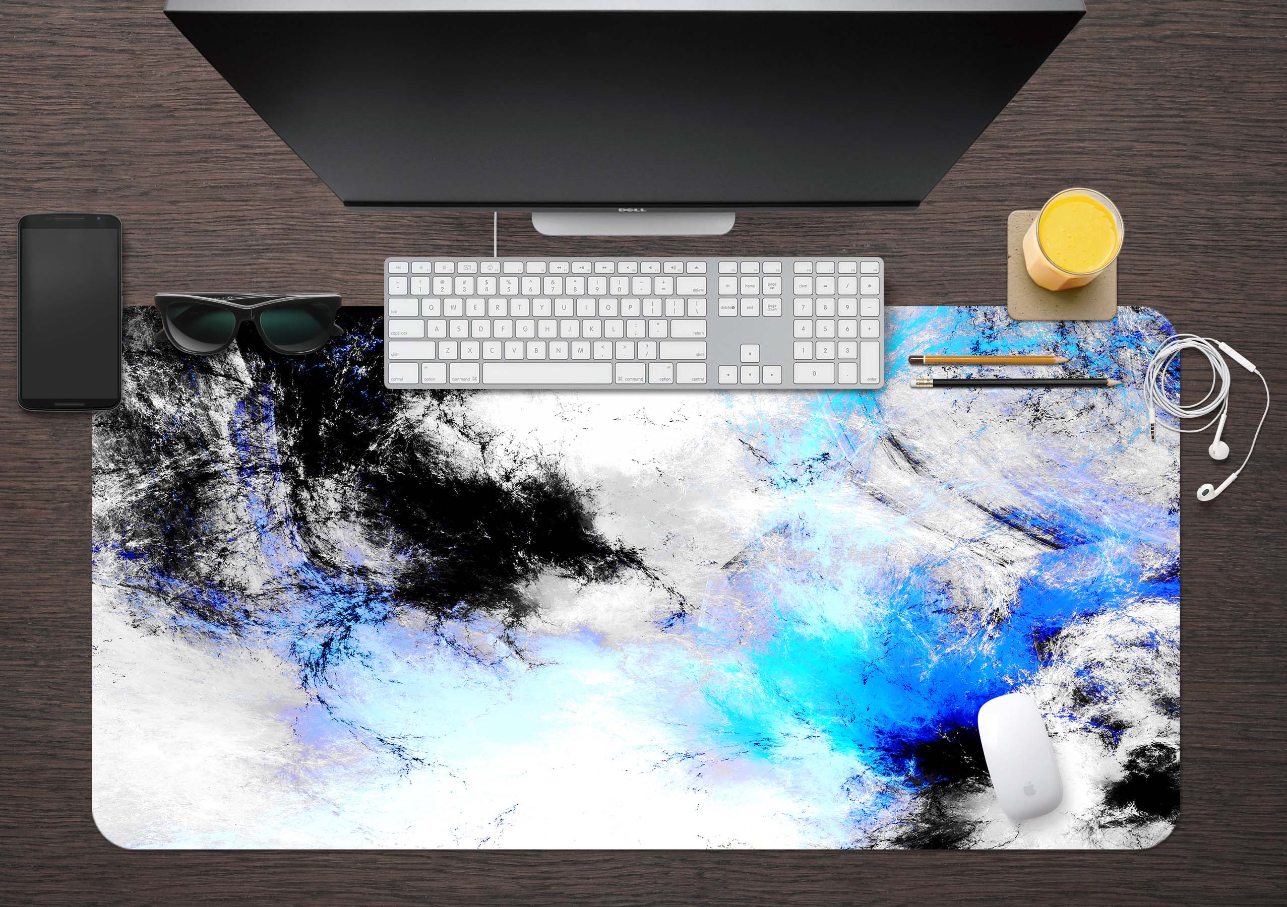 3D Blue Grey 17173 Desk Mat