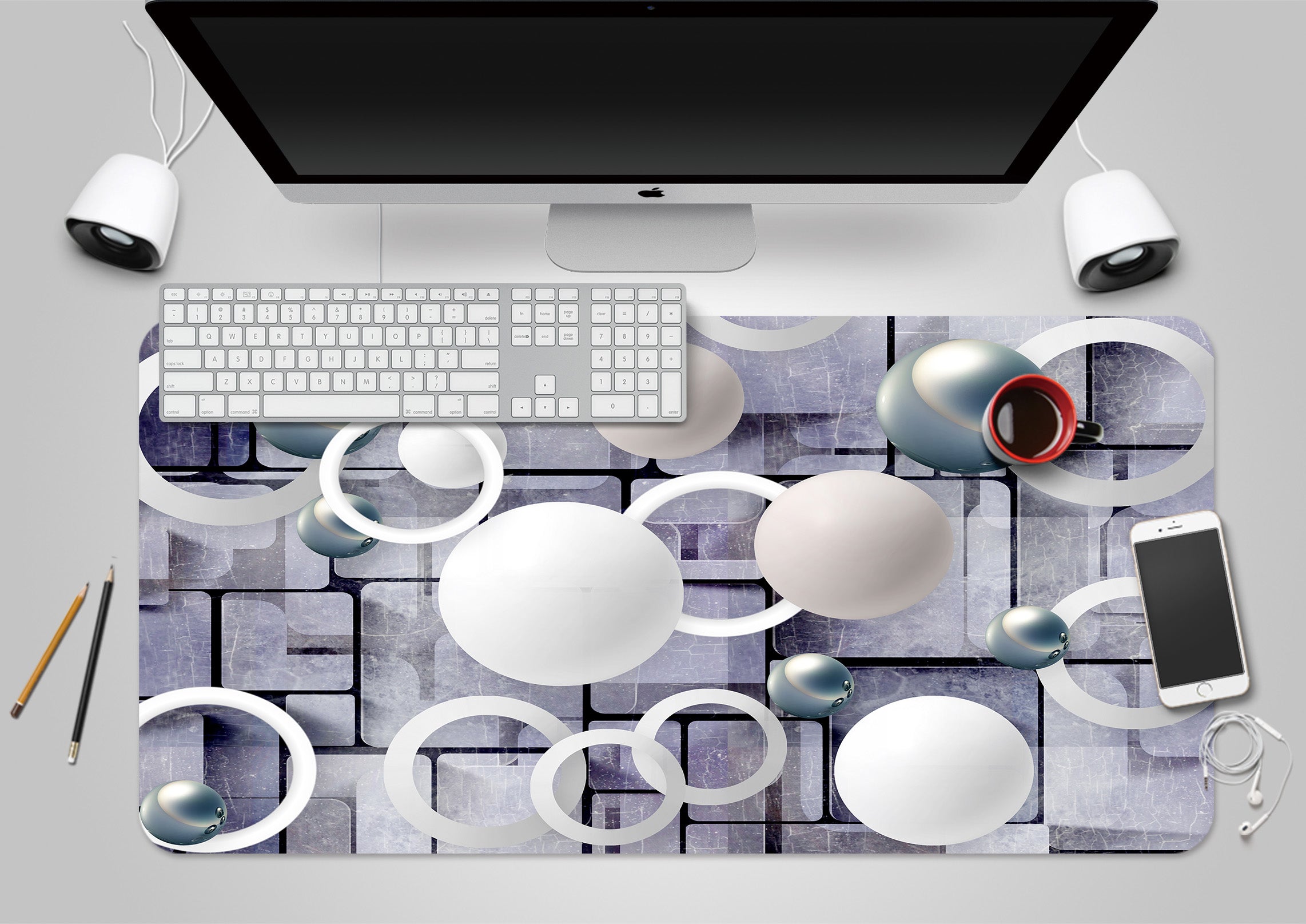 3D Circle Ball 18039 Desk Mat