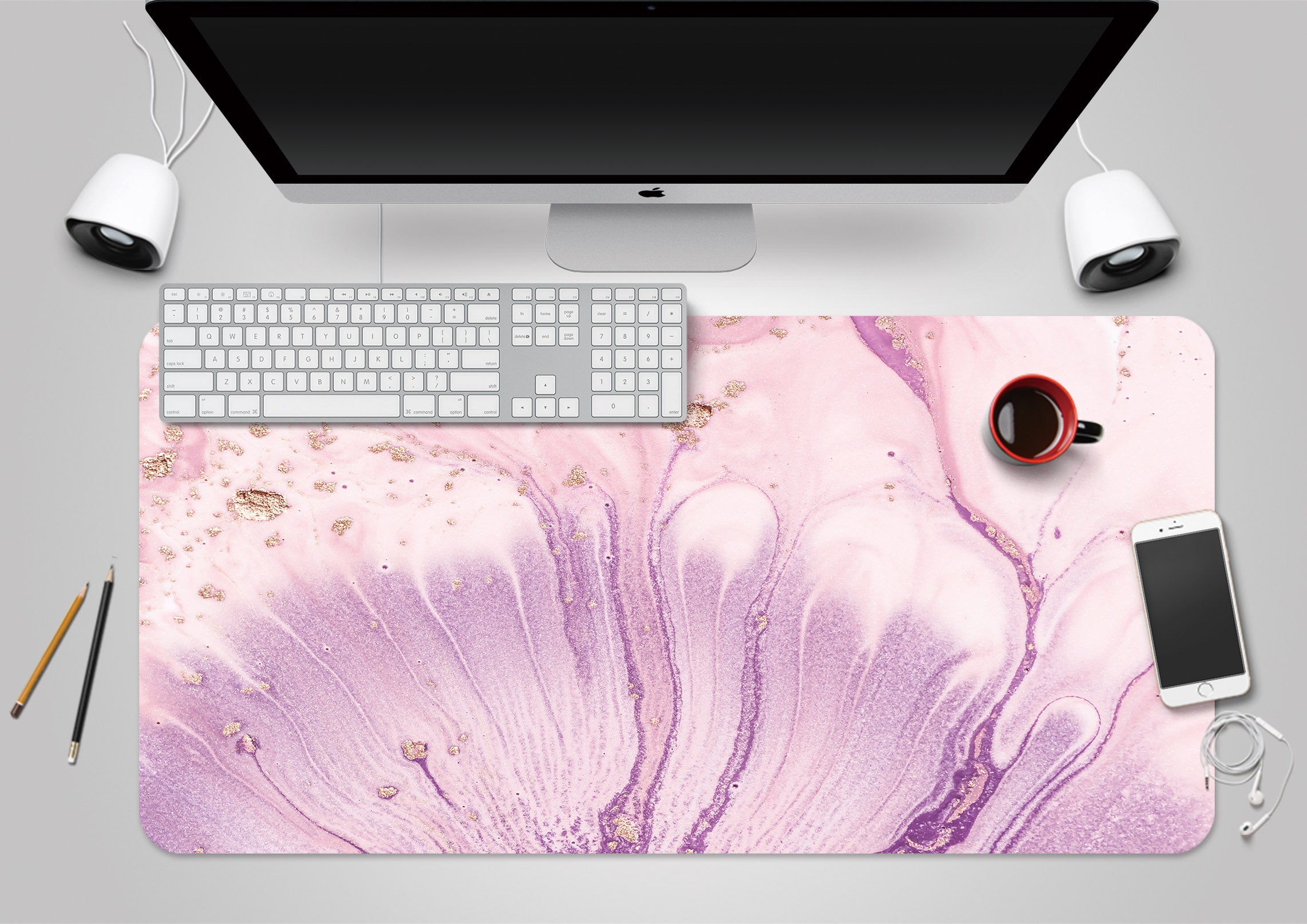 3D Purple Pattern 18054 Desk Mat