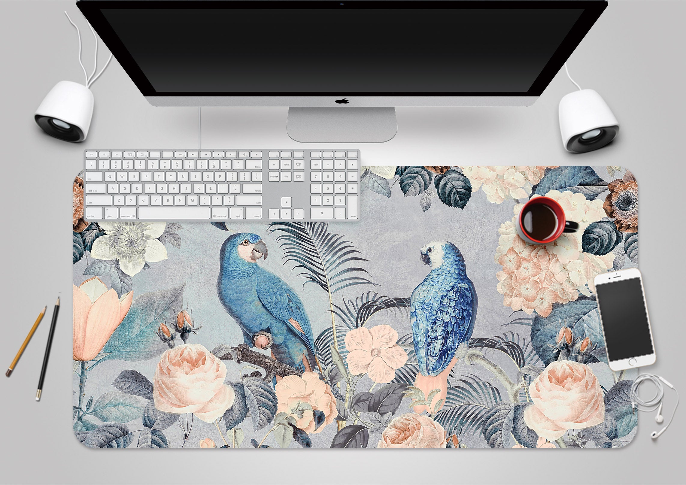 3D Two Parrots 5230 Andrea Haase Desk Mat