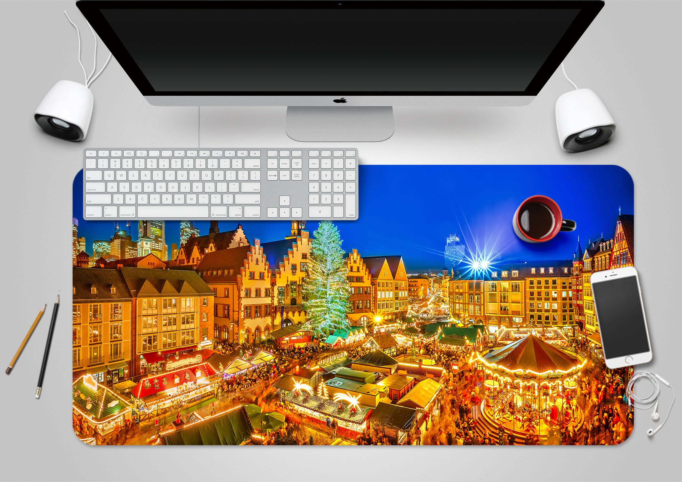 3D Golden House 51193 Christmas Desk Mat Xmas