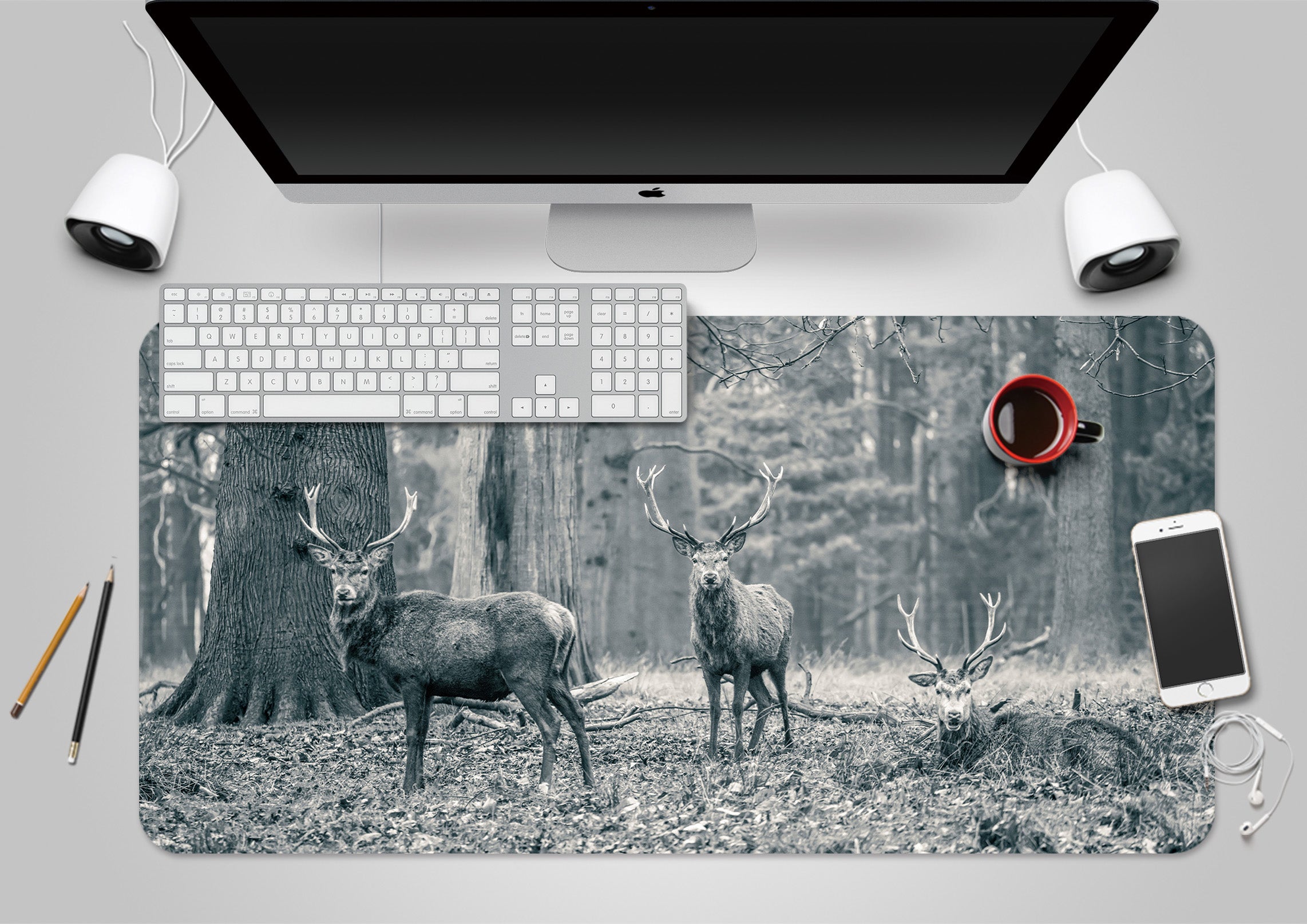 3D Animal Elk 7767 Assaf Frank Desk Mat