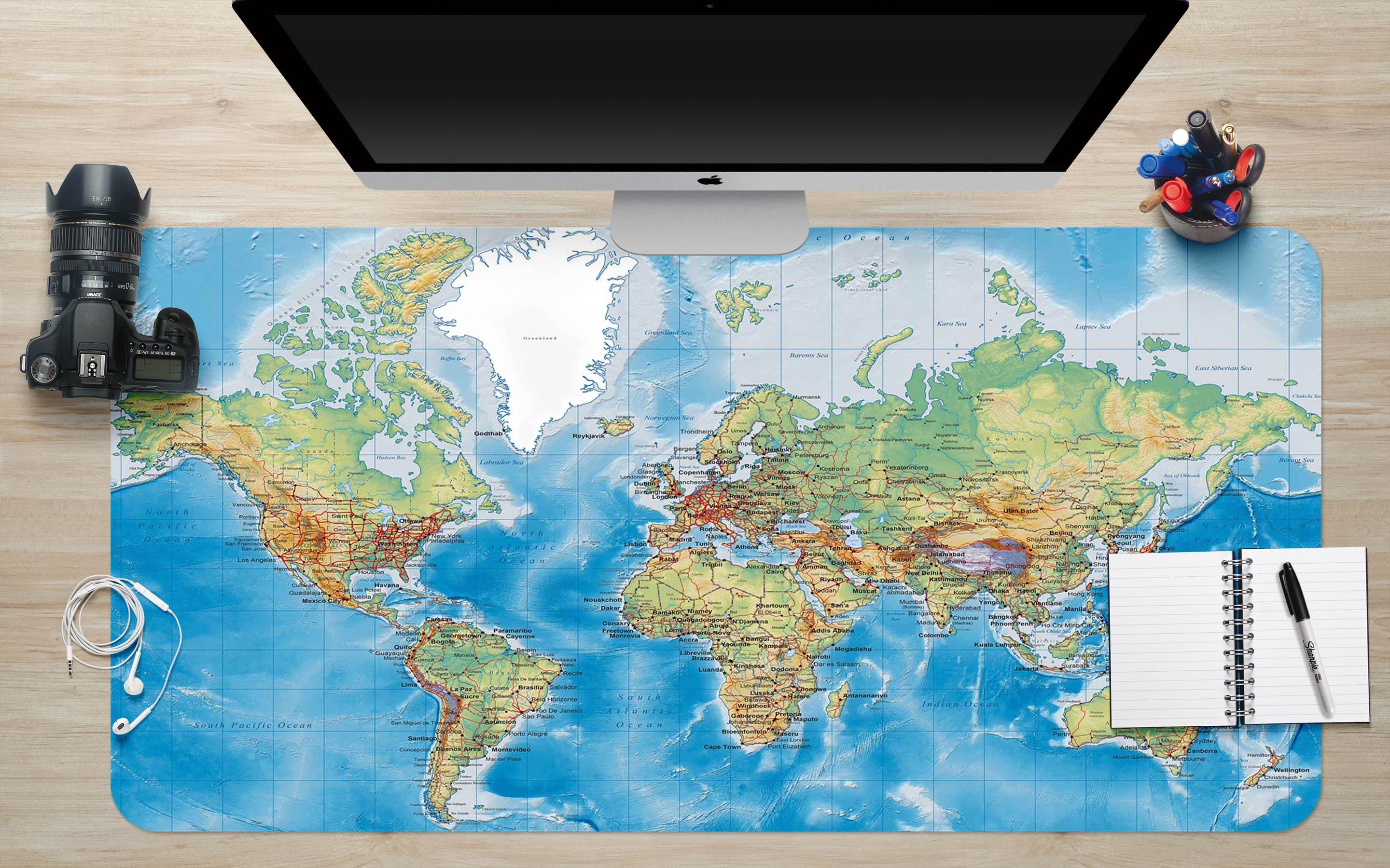 3D World Map 177 Desk Mat Mat AJ Creativity Home 