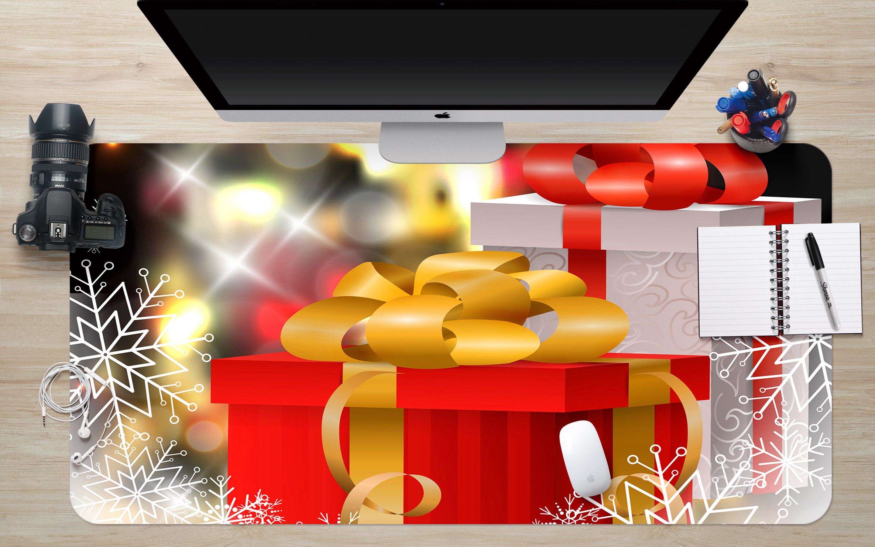 3D Red Gift Box 51196 Christmas Desk Mat Xmas