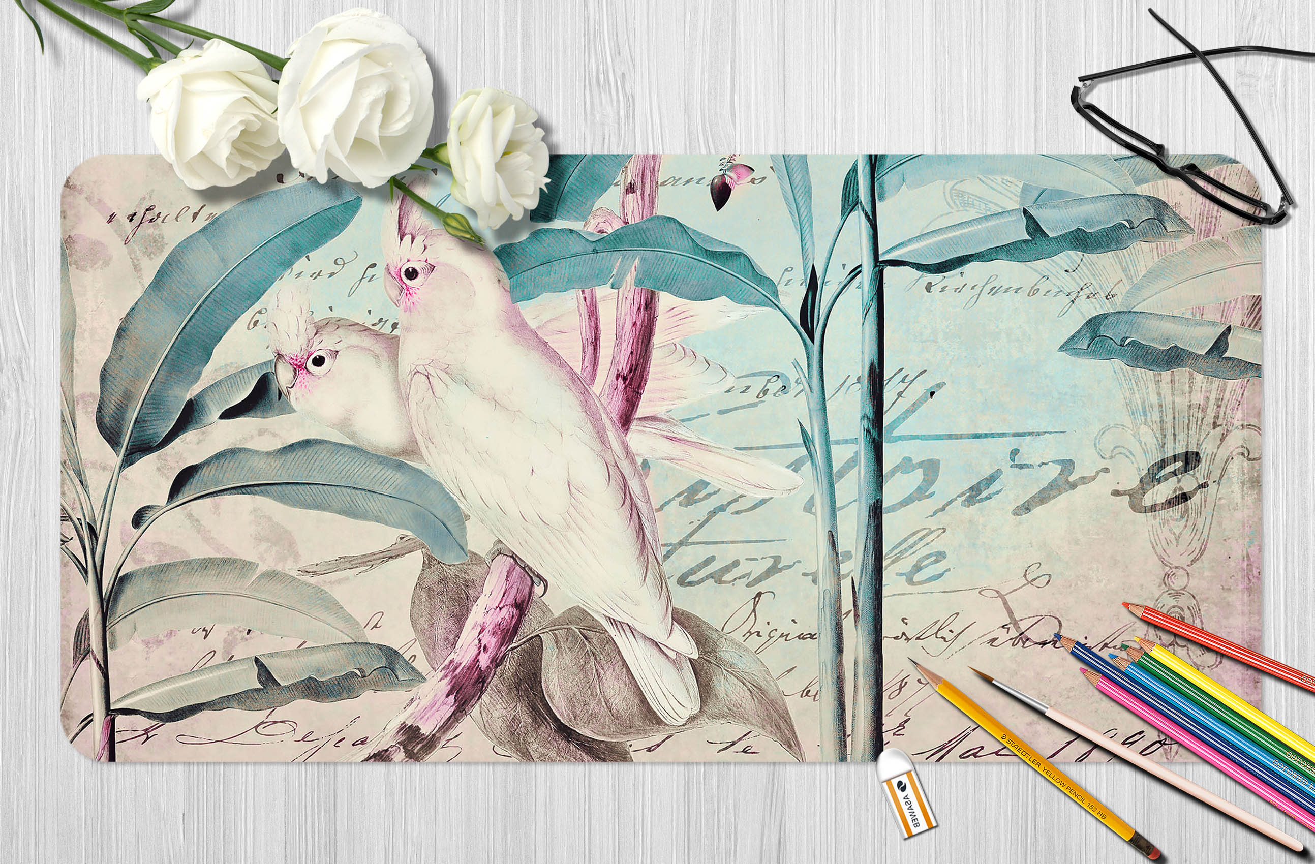 3D Branch Bird 5233 Andrea Haase Desk Mat