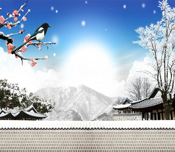 3D Branch Birds Sunshine 992 Wallpaper AJ Wallpaper 
