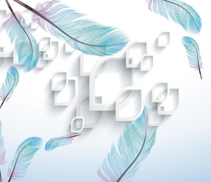 Custom Size 3D Blue Feather 831 Wallpaper AJ Wallpaper 