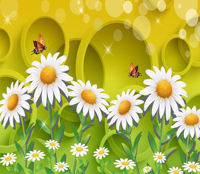 3D Sunflower Manor And Butterfly 99 Wallpaper AJ Wallpapers 