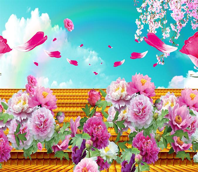 3D Pink Elegant Peony 877 Wallpaper AJ Wallpaper 