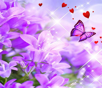 3D Purple Lily Butterfly 767 Wallpaper AJ Wallpaper 