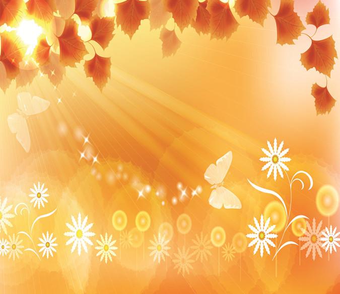 3D Sunshine Orange Maple Leaves 7 Wallpaper AJ Wallpaper 2 