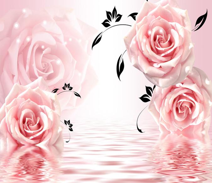 3D Elegant Pink Rose 852 Wallpaper AJ Wallpaper 