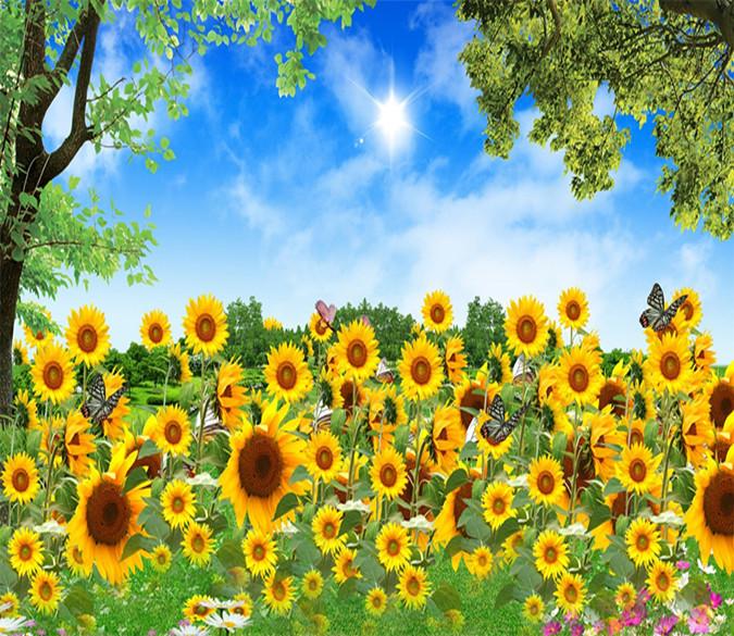 3D Sunshine Flower Manor 132 Wallpaper AJ Wallpaper 
