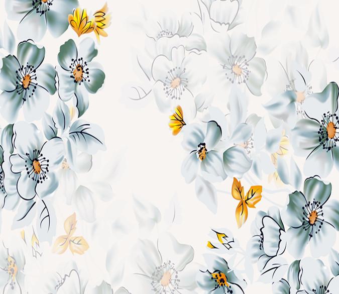 3D Golden Fish And Painting Flower 4 Wallpaper AJ Wallpaper 