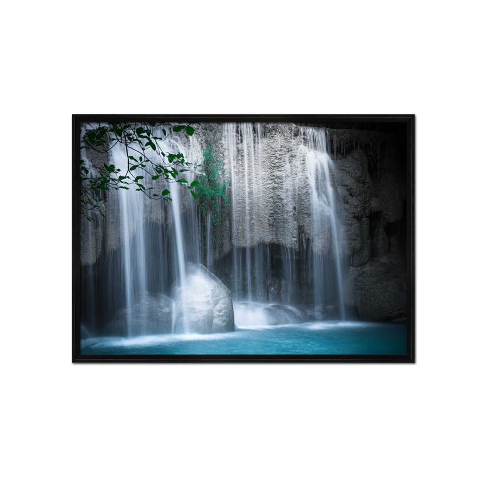 3D Dwarf Waterfall 154 Fake Framed Print Painting Wallpaper AJ Creativity Home 