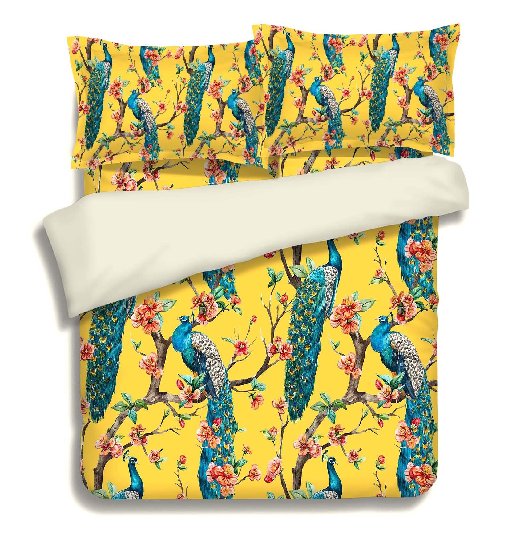 3D Flowers Trees Peacocks 46 Bed Pillowcases Quilt Wallpaper AJ Wallpaper 