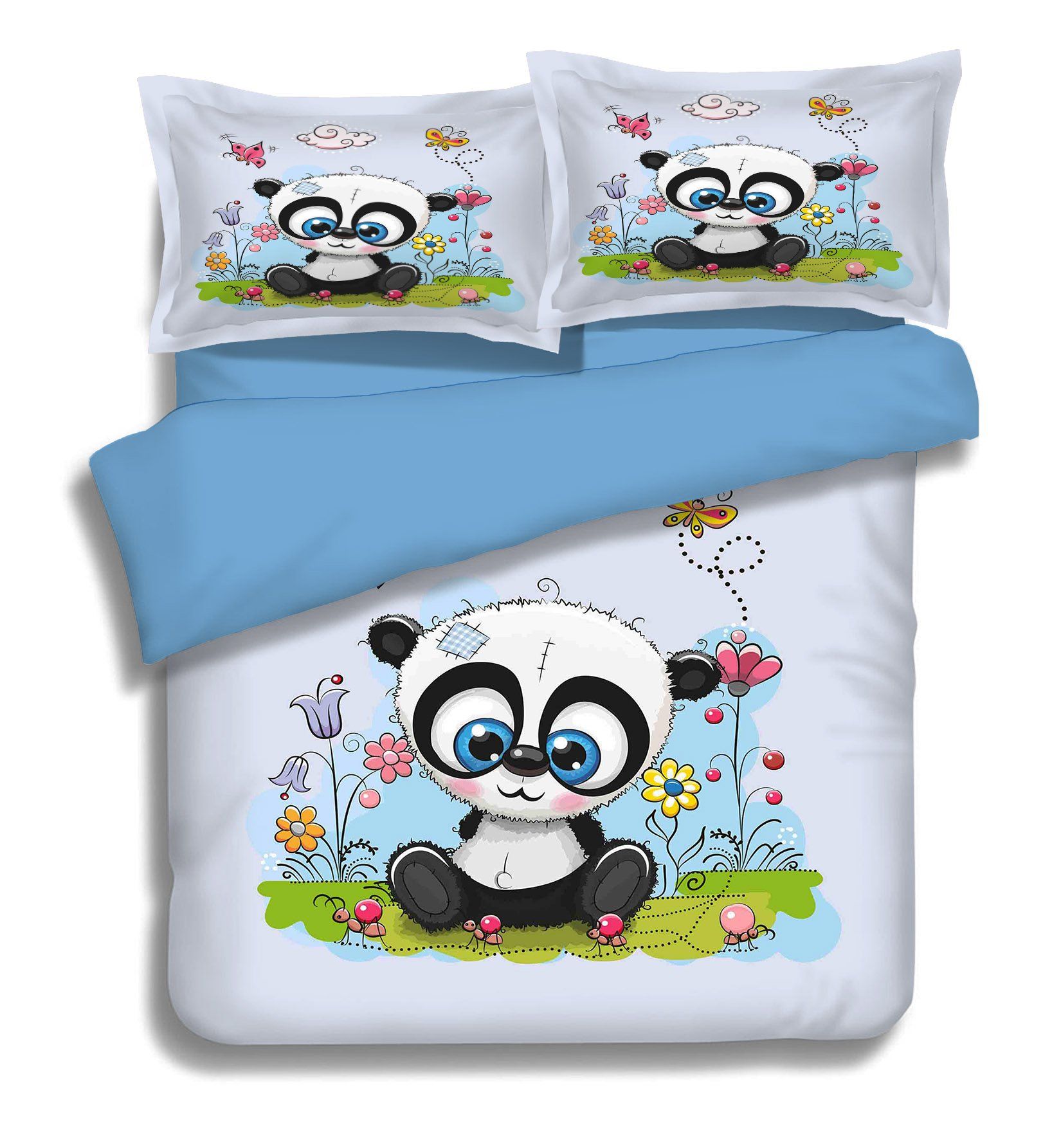 3D Cartoon Panda 013 Bed Pillowcases Quilt Wallpaper AJ Wallpaper 
