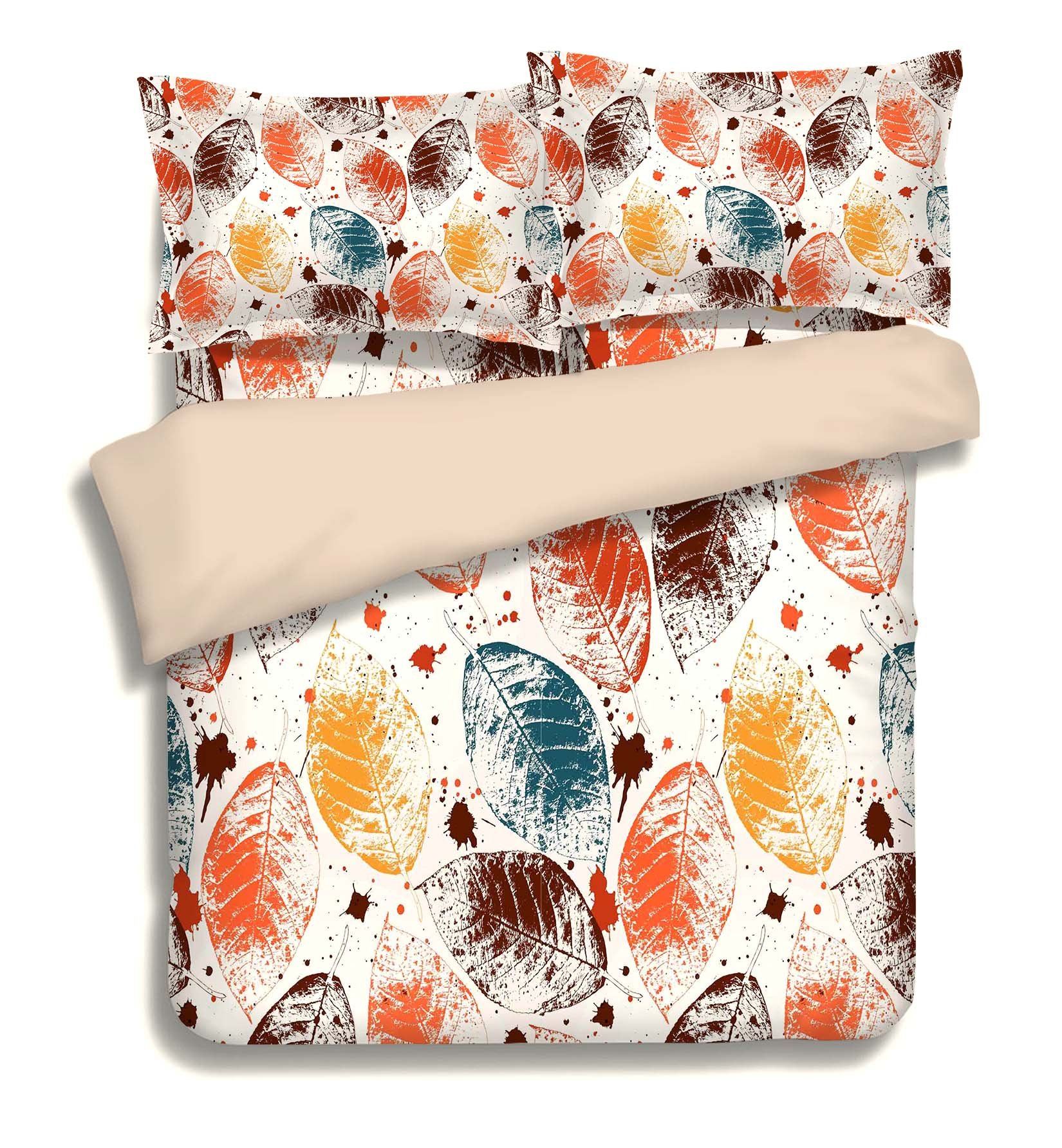 3D Leaves Pattern 92 Bed Pillowcases Quilt Wallpaper AJ Wallpaper 
