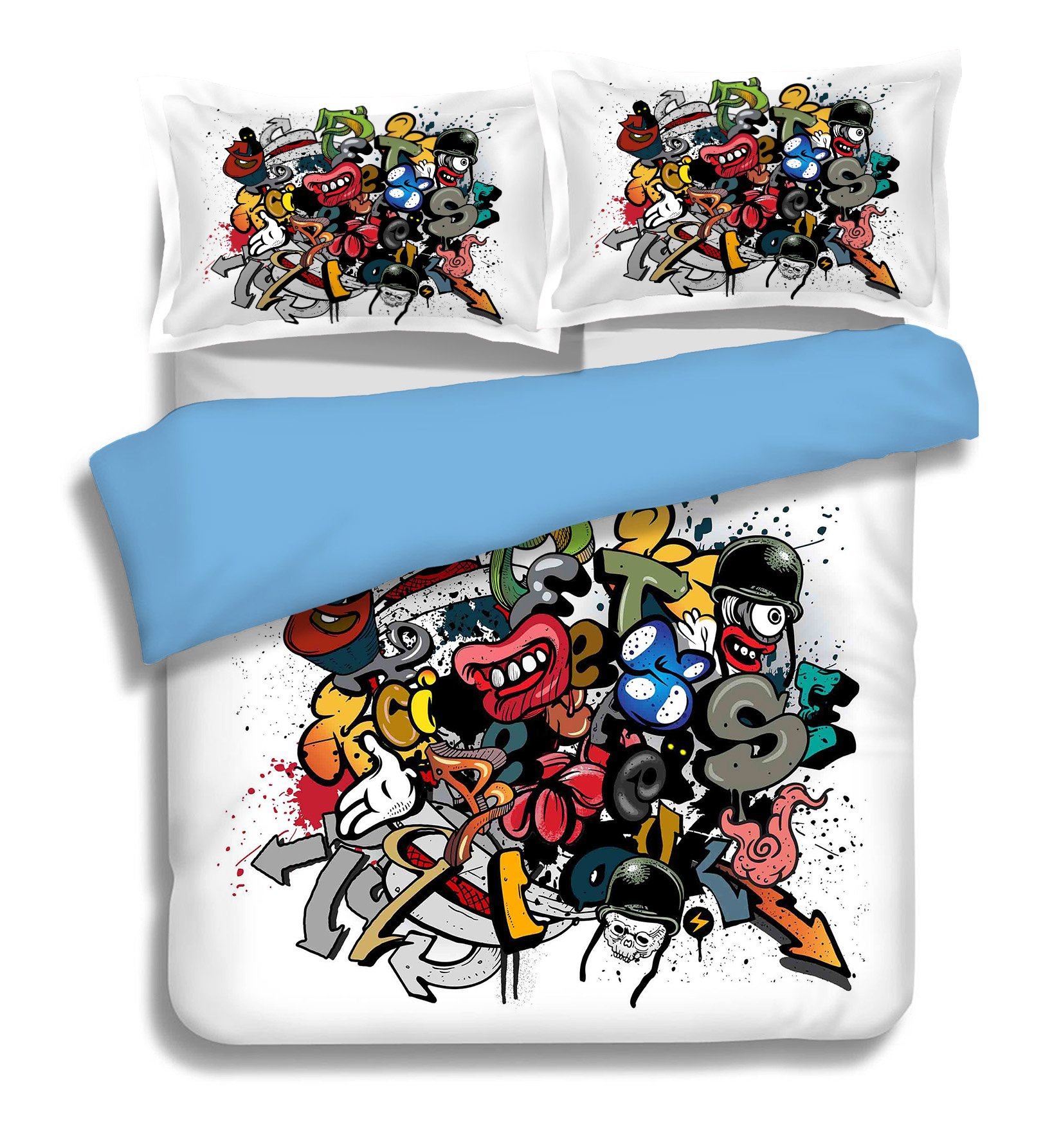 3D Graffiti Mouth 107 Bed Pillowcases Quilt Wallpaper AJ Wallpaper 
