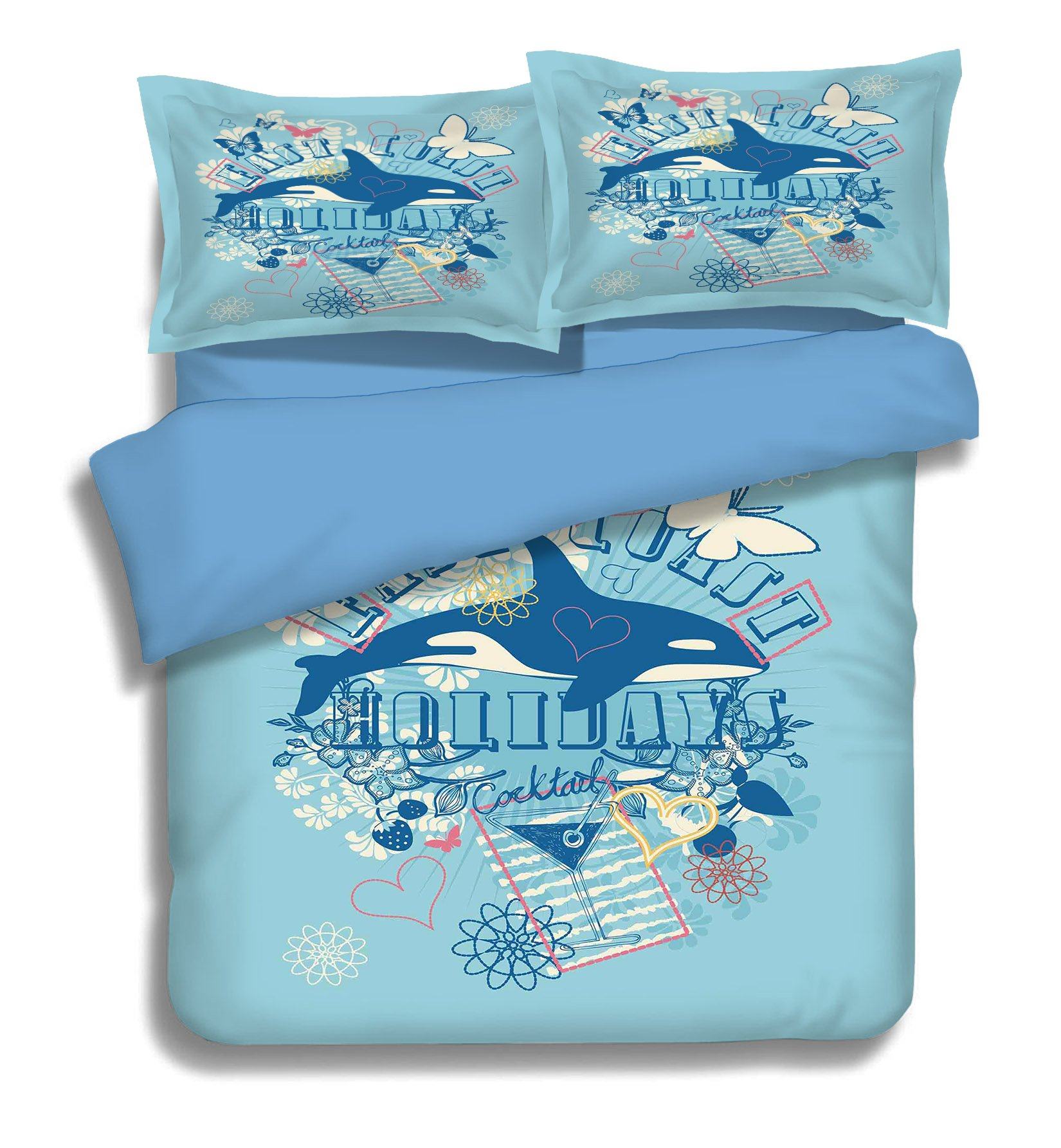 3D Whale Jumping 014 Bed Pillowcases Quilt Wallpaper AJ Wallpaper 
