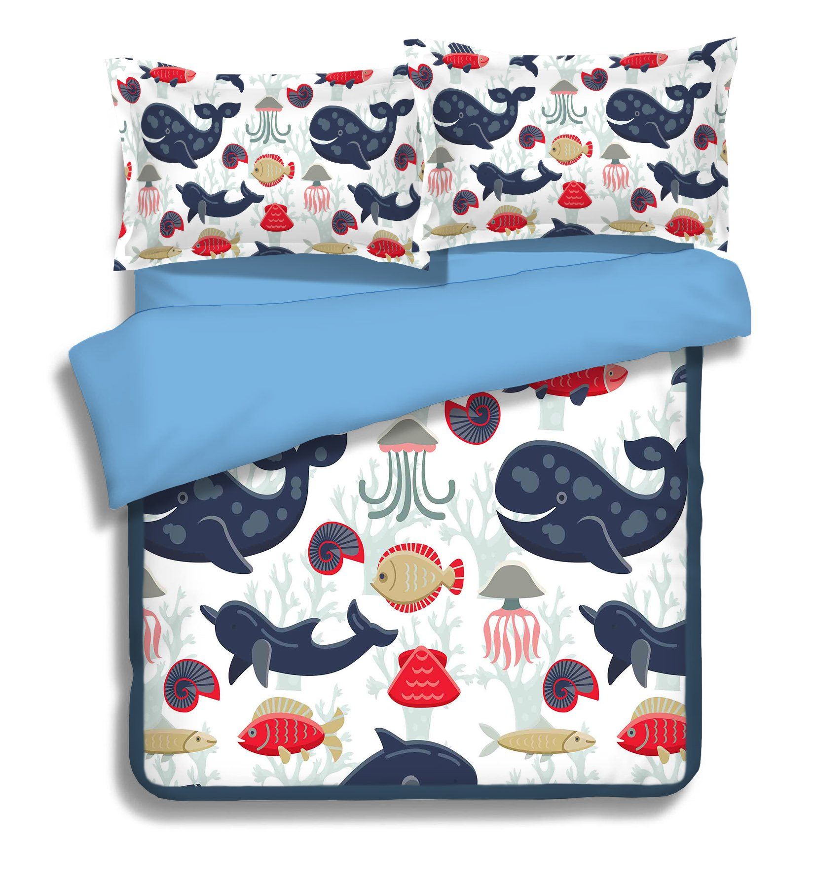 3D Deep Sea Fish 097 Bed Pillowcases Quilt Wallpaper AJ Wallpaper 
