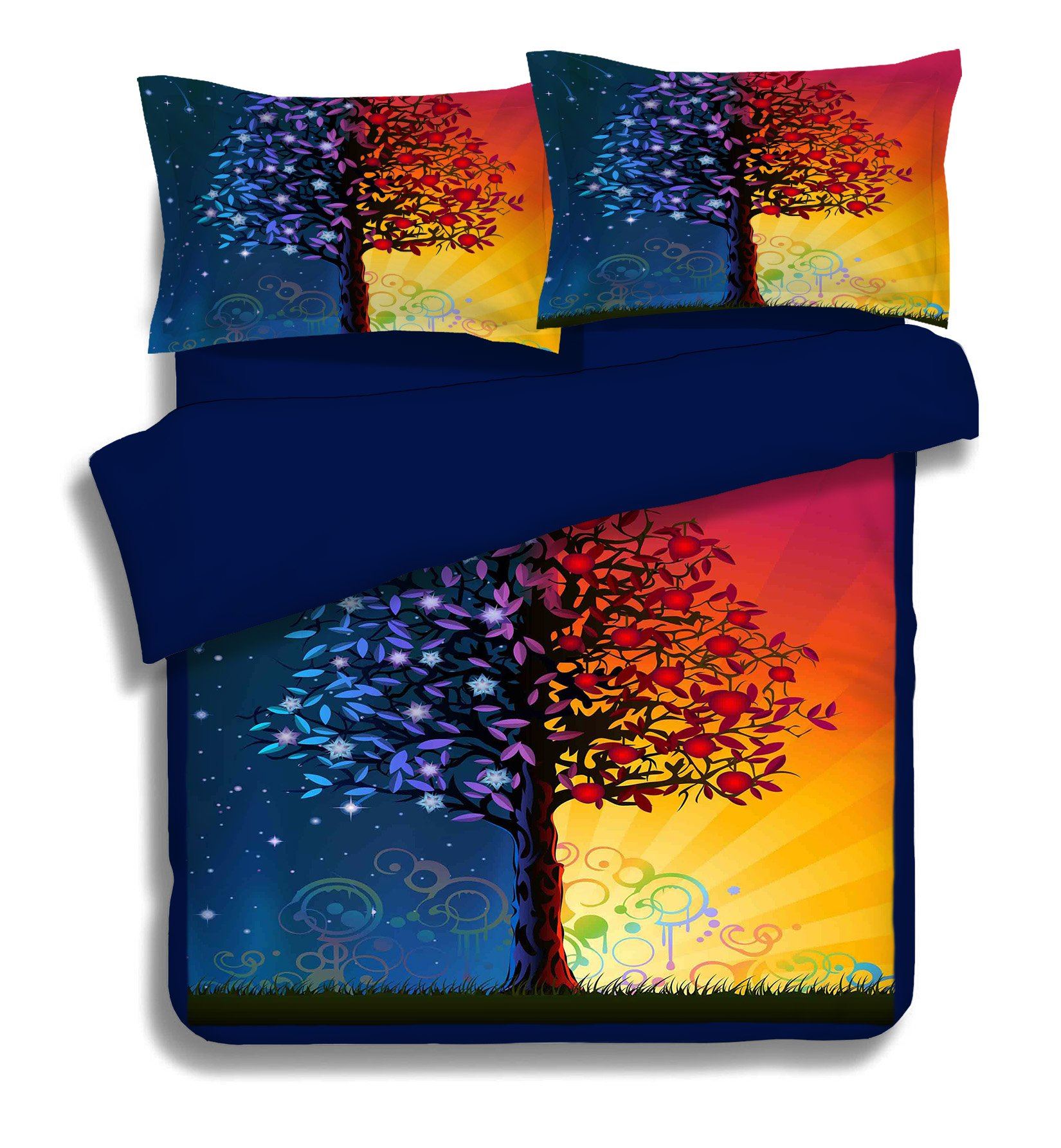 3D Yin Yang Tree 113 Bed Pillowcases Quilt Wallpaper AJ Wallpaper 