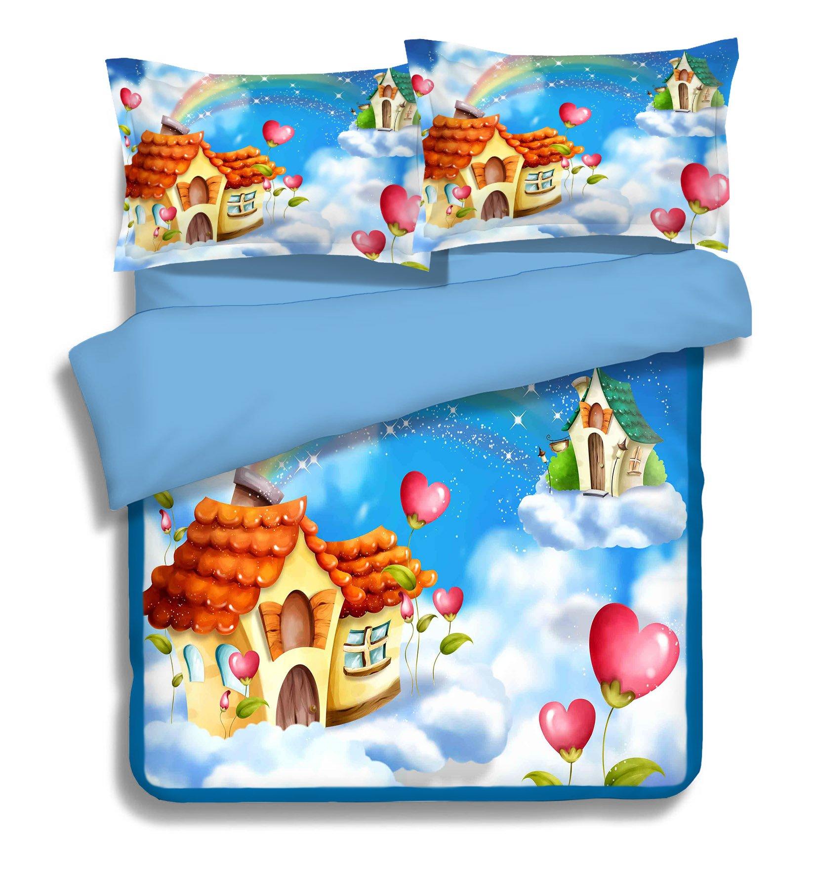 3D Cartoon House 002 Bed Pillowcases Quilt Wallpaper AJ Wallpaper 