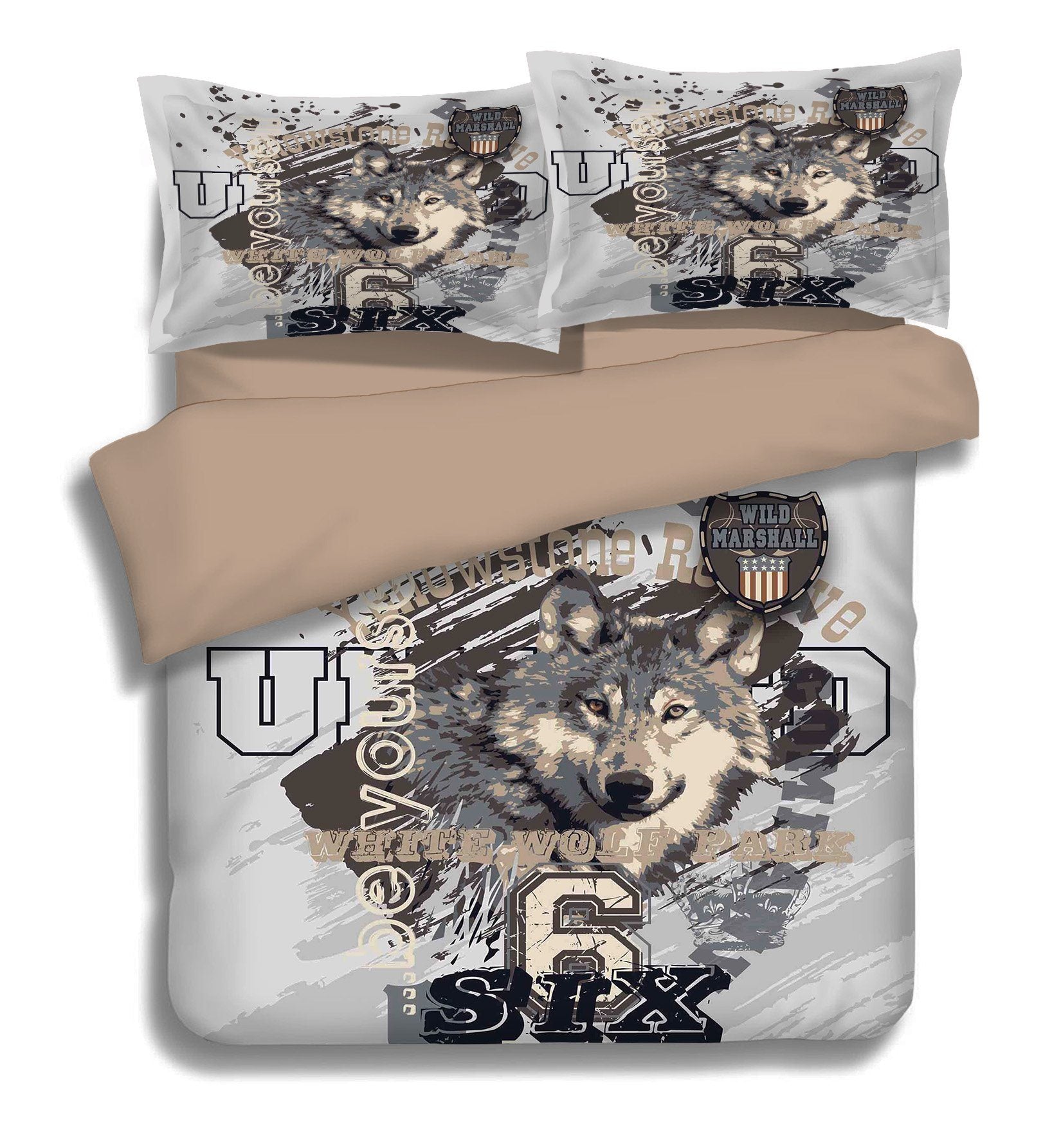 3D Wolf Head 049 Bed Pillowcases Quilt Wallpaper AJ Wallpaper 