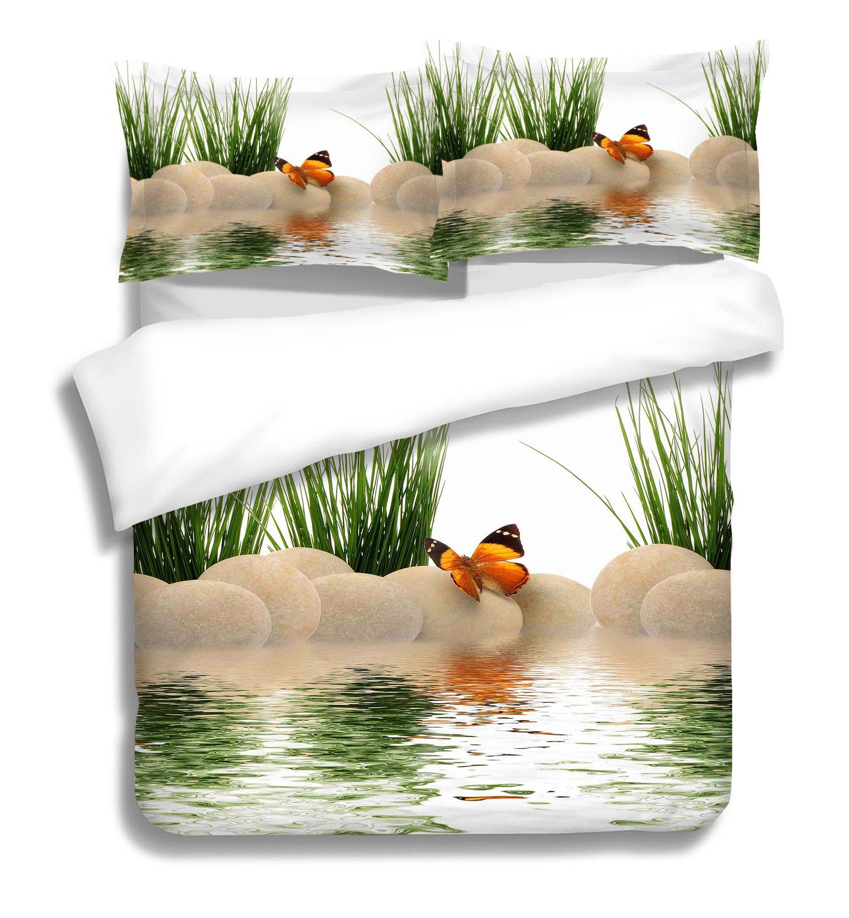 3D River Butterfly 177 Bed Pillowcases Quilt Wallpaper AJ Wallpaper 