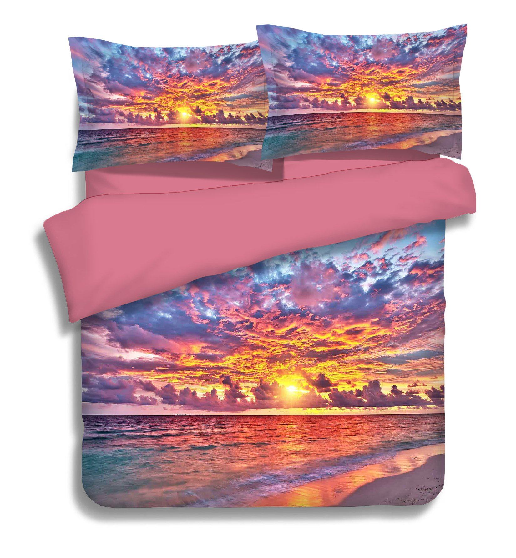 3D Sea Sunset Clouds 252 Bed Pillowcases Quilt Wallpaper AJ Wallpaper 