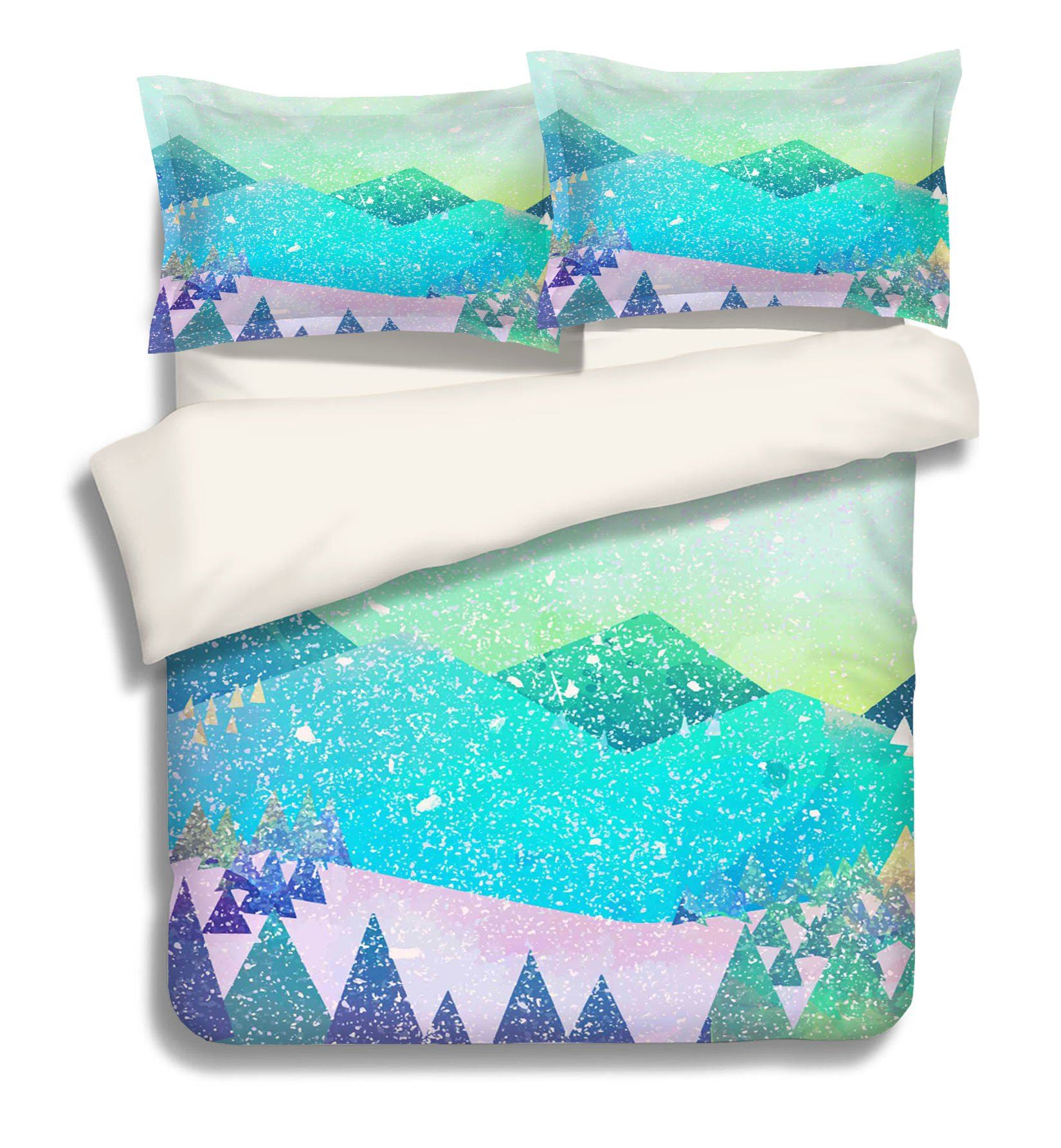 3D Mountains Pattern 357 Bed Pillowcases Quilt Wallpaper AJ Wallpaper 