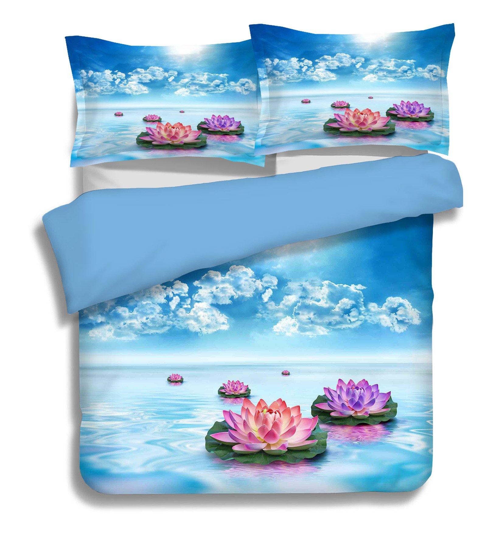 3D Sunshine Lotus 132 Bed Pillowcases Quilt Wallpaper AJ Wallpaper 