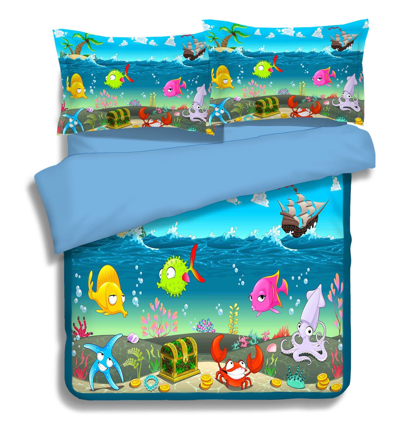 3D Cartoon Ocean 001 Bed Pillowcases Quilt Wallpaper AJ Wallpaper 