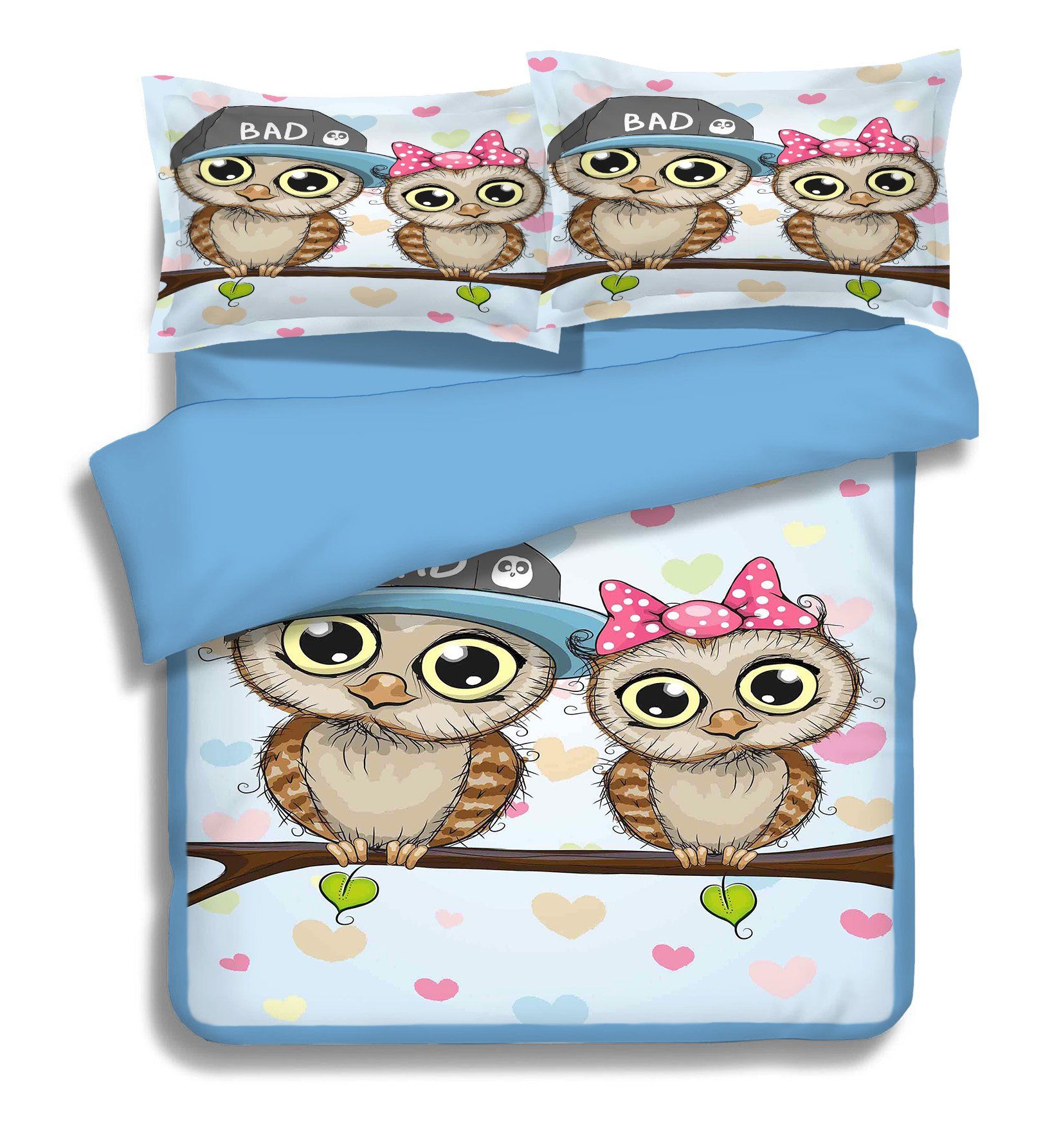3D Owl Lovers 004 Bed Pillowcases Quilt Wallpaper AJ Wallpaper 