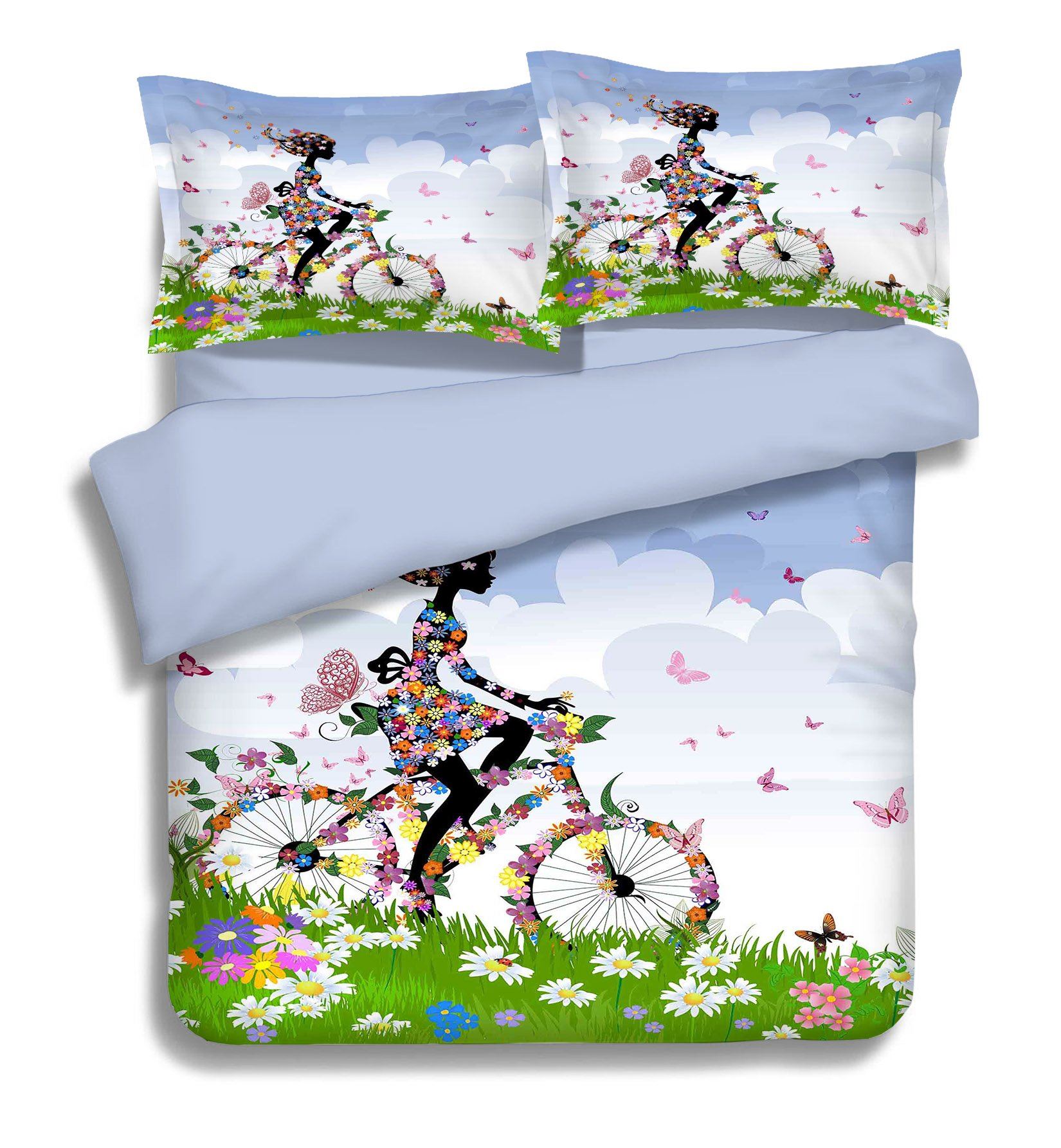 3D Flowers Girl 156 Bed Pillowcases Quilt Wallpaper AJ Wallpaper 